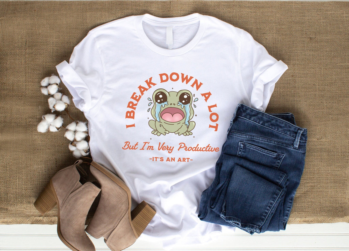 Funny Sarcastic Shirt, I Break down a lot, Gift for Overthinkers, So Productive T-Shirt, Funny frog shirt, Mental health awareness gift
