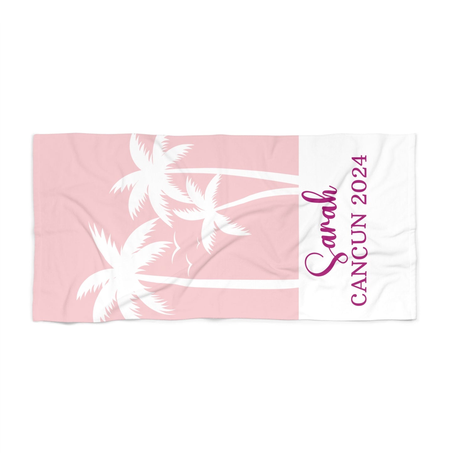 Custom beach towel, family vacation gift, custom bachelorette party gift, bridesmaid proposal, customized palm tree towel, pool towel custom