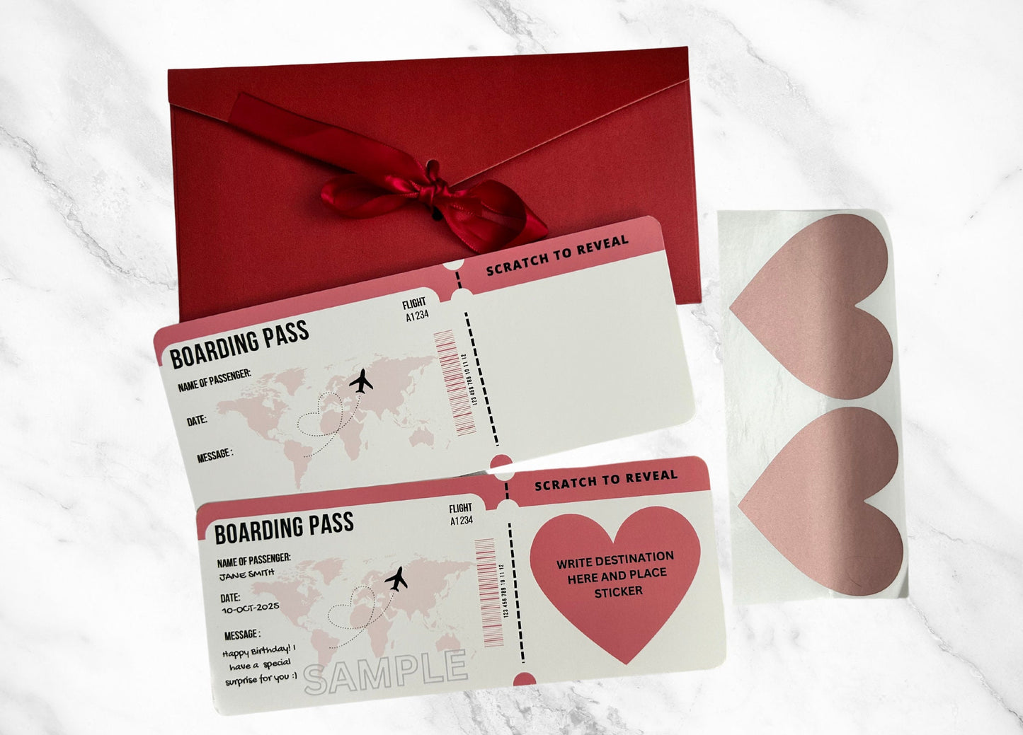 DIY Personalized Scratch To Reveal Card, Birthday Surprise Boarding Pass, Special Birthday Scratch Card, Bachelorette Anniversary Vacation