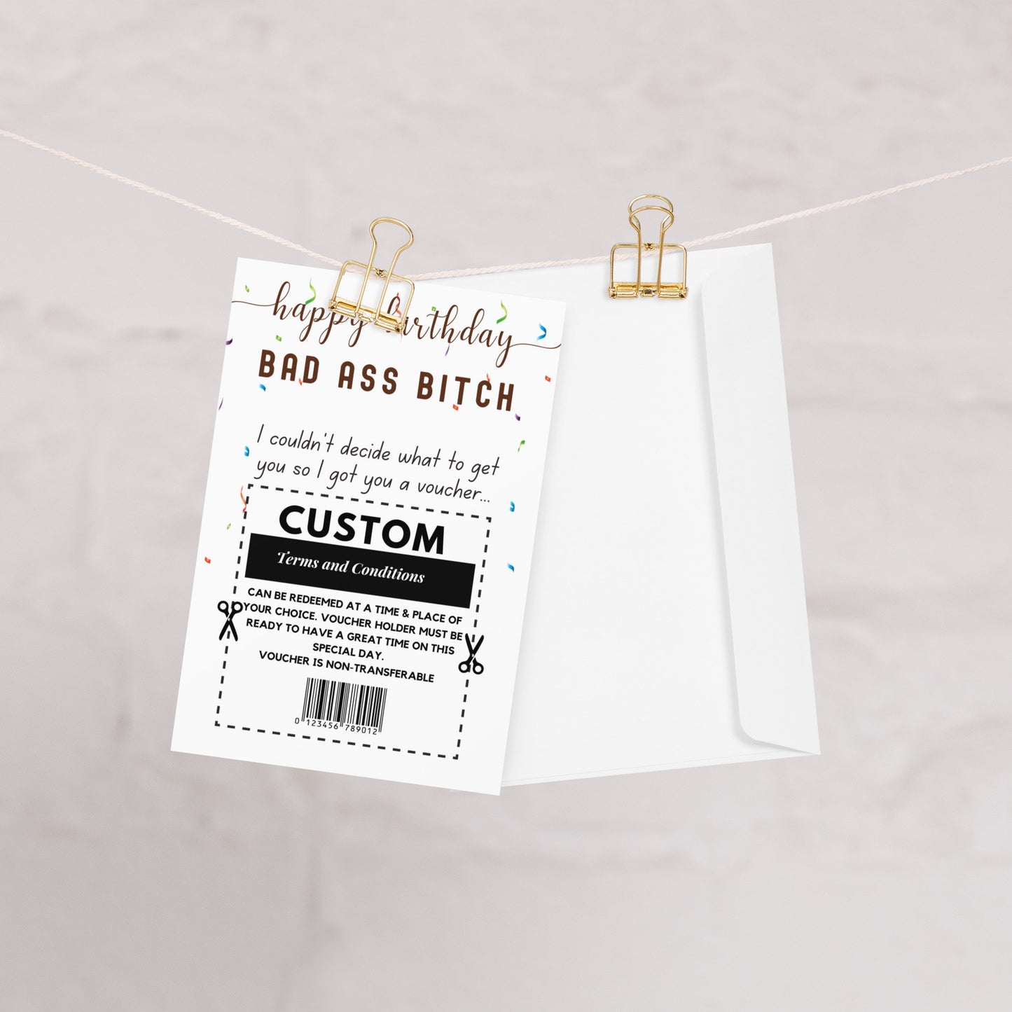 Custom Bad Ass Bitch Birthday Card, Swearing Card, Birthday card for Business Owner, Boss Babe Gift, Personalized Card for Friend Birthday