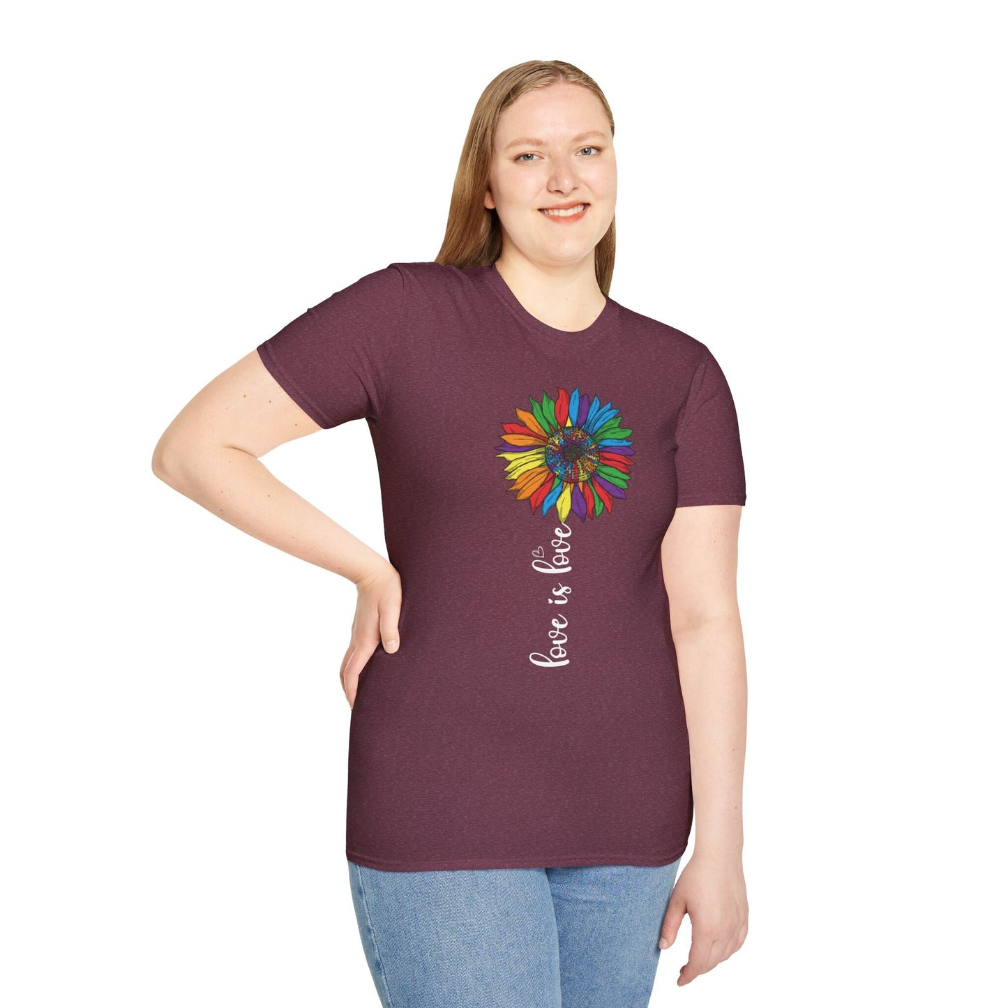 Love is Love T-Shirt, LGBTQ Support Tshirt Unisex, Sunflower Shirt, Gay Rights Equality Shirt, Pride Gift for Gay Lesbian Trans, Pride month