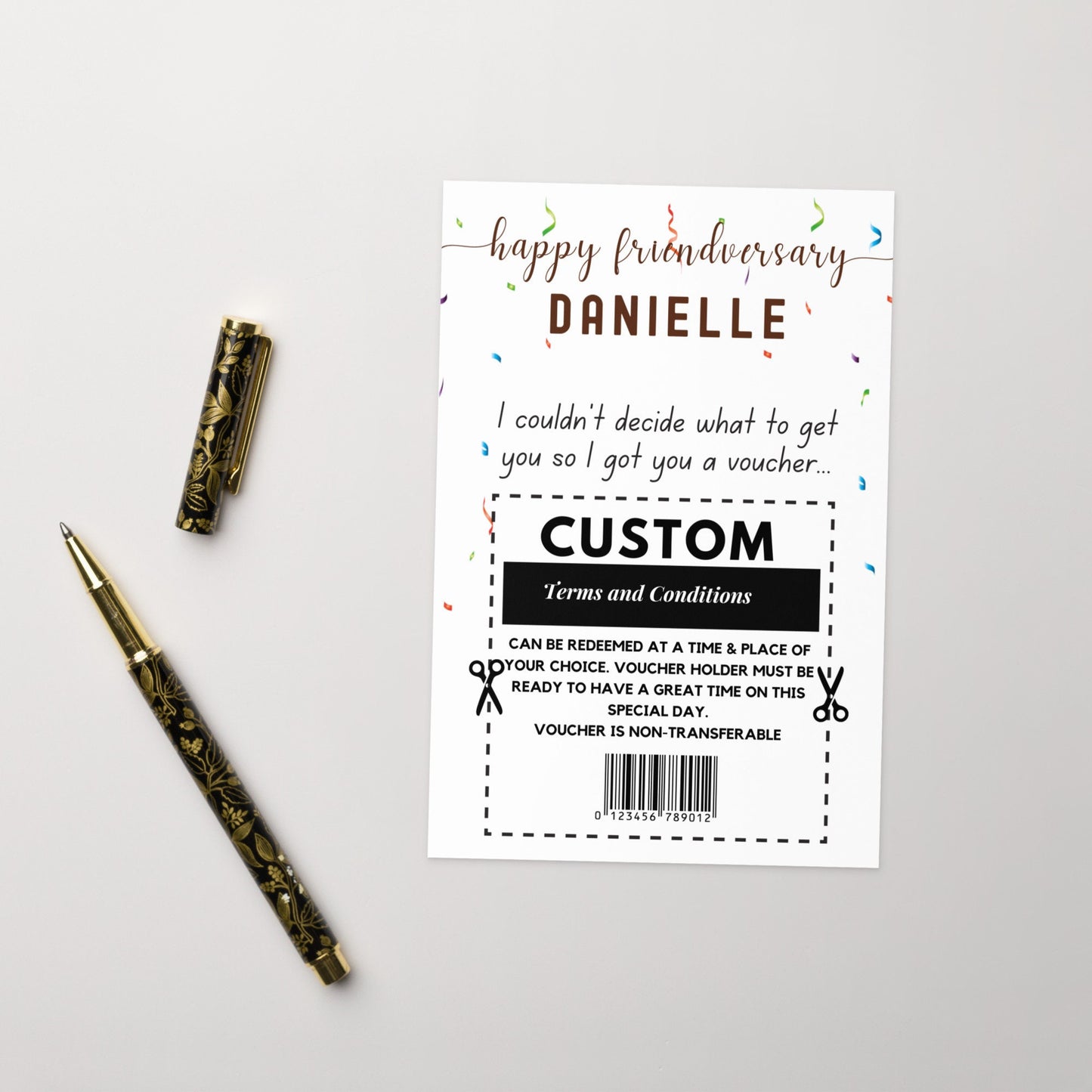 Personalized Friendship Anniversary Card, Surprise Friend Gift, Custom Friendship Gift for Best Friend, Bestie, Personalized Card present
