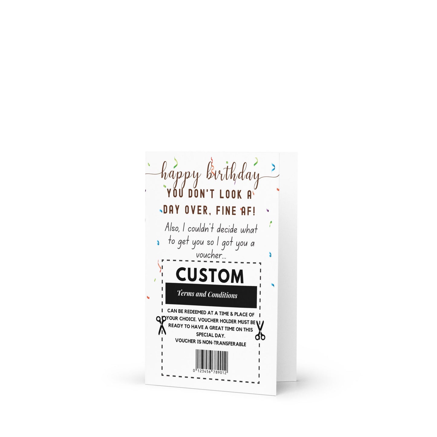 Custom You Don't Look a Day Over Birthday Card, Funny Birthday Card for Him for Her, Girlfriend Boyfriend Husband Personalized Card Gift