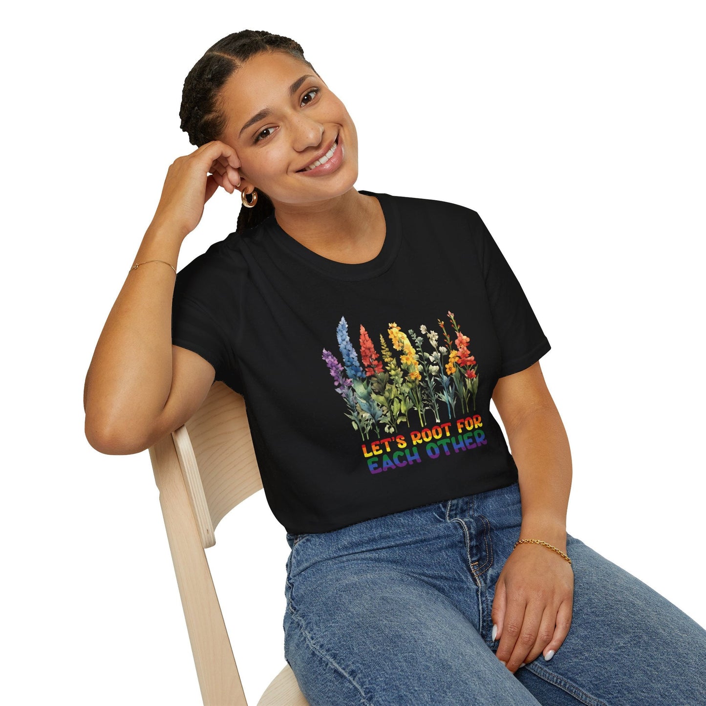 LGBTQ Ally Shirt,Let's root for each other, Birth flower Shirt for Pride Month, Trans Gay Pride Ally Shirt, Rainbow Colors Shirt, Pride Gift