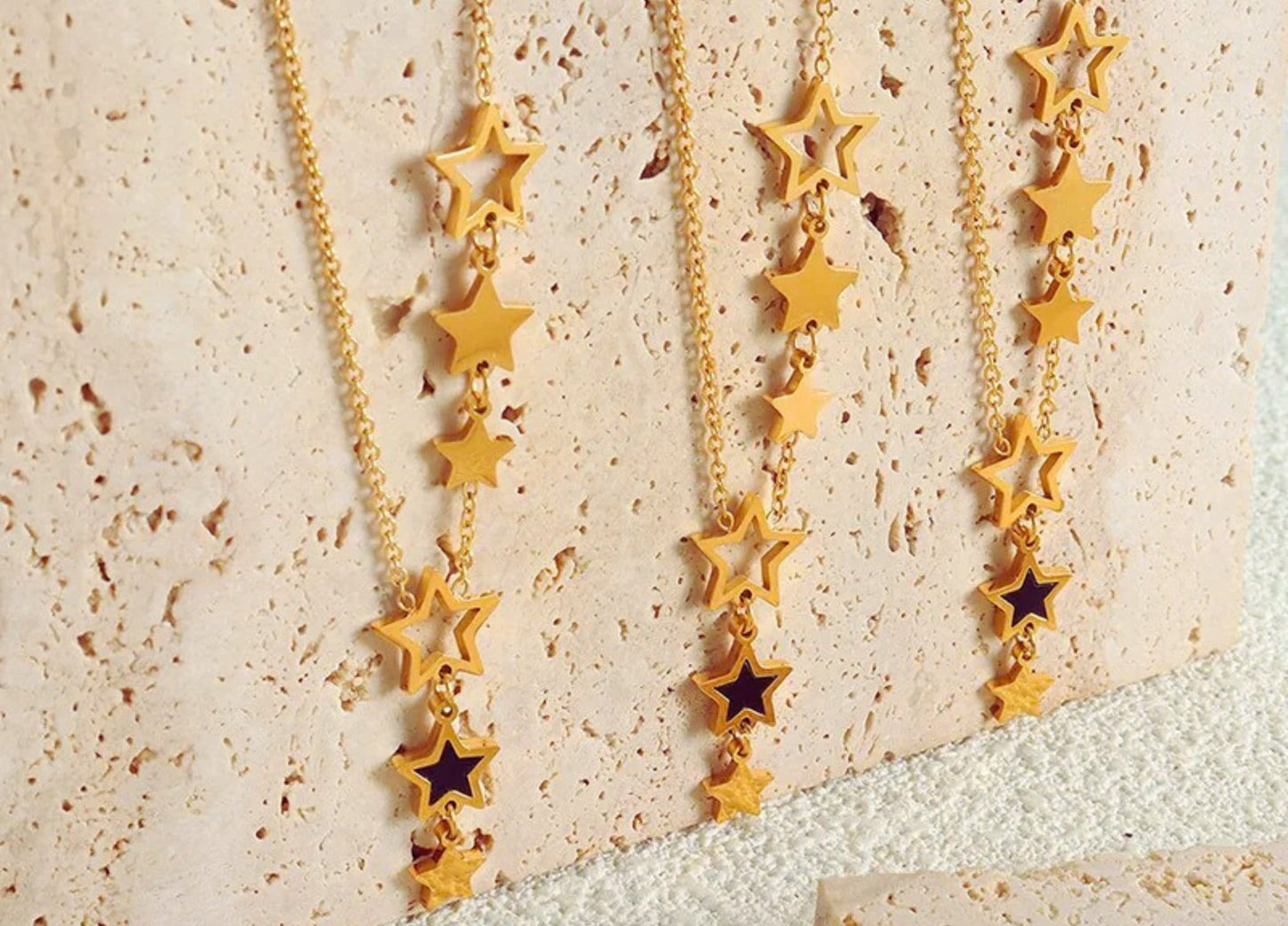 Stars necklace, Gold plated necklaces for women, celestial jewelry, Valentines Anniversary gift for girlfriend Mom Bestfriend Birthday Gift