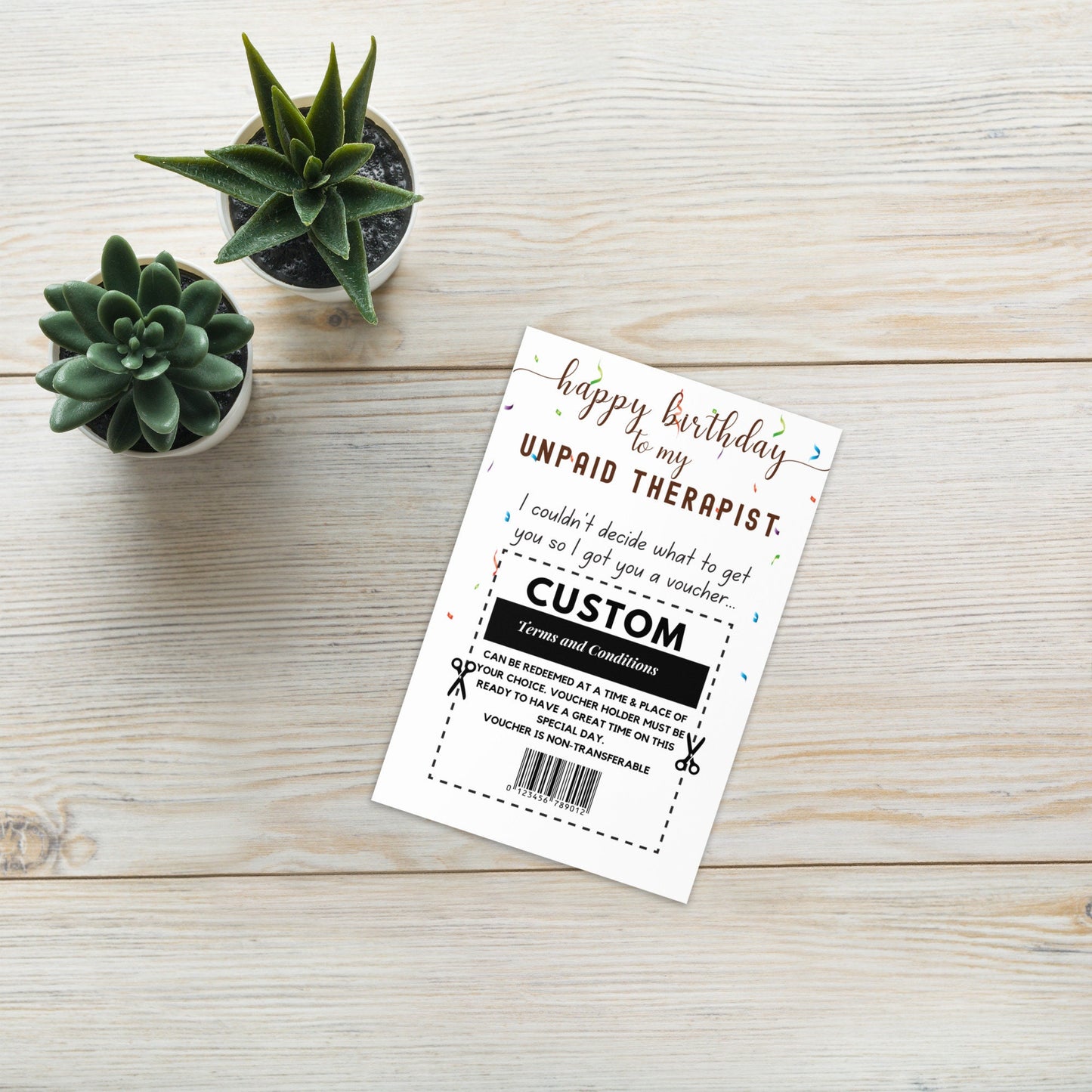 Happy Birthday to My Unpaid Therapist, Personalized Funny card, best friend gift, coworker birthday card, 25th 30th 40th 50th Birthday Card