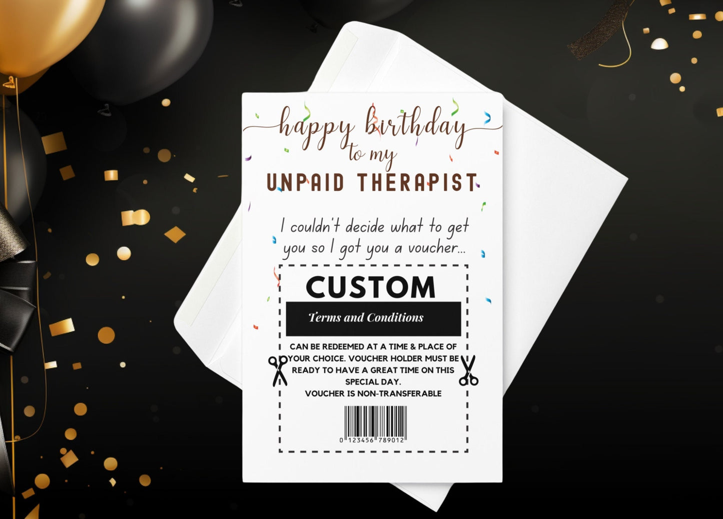 Happy Birthday to My Unpaid Therapist, Personalized Funny card, best friend gift, coworker birthday card, 25th 30th 40th 50th Birthday Card