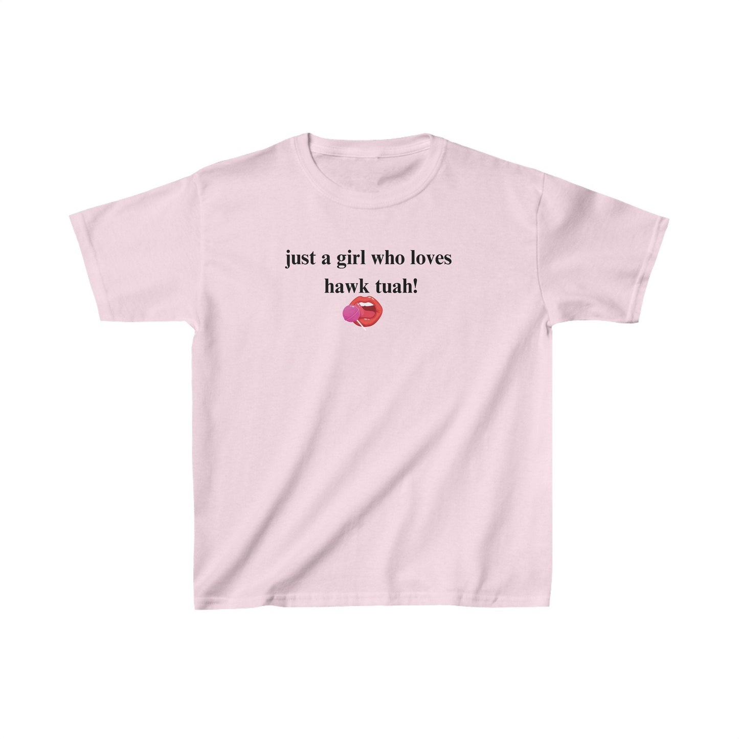 Funny Baby Tee, Just a girl who loves Hawk Tuah shirt, 2024 Meme Tshirt, Spit on that thang shirt, hilarious summer y2k baby tee for women