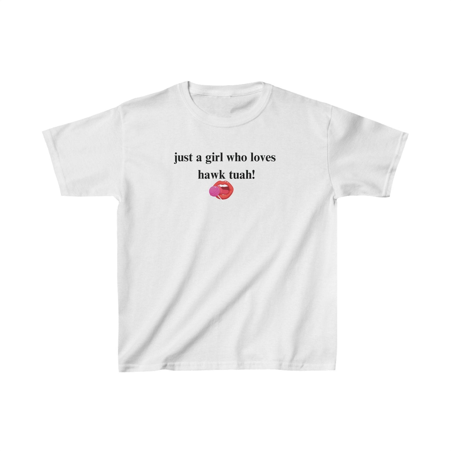 Funny Baby Tee, Just a girl who loves Hawk Tuah shirt, 2024 Meme Tshirt, Spit on that thang shirt, hilarious summer y2k baby tee for women