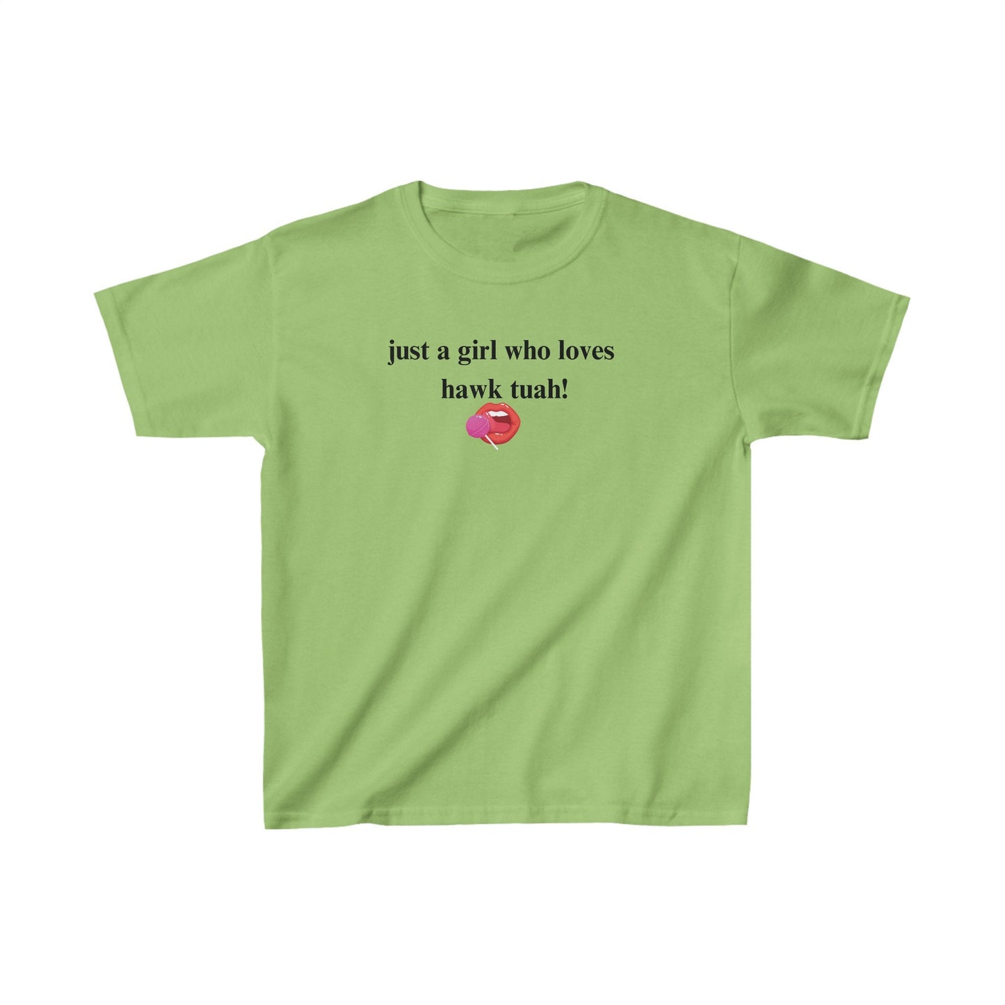 Funny Baby Tee, Just a girl who loves Hawk Tuah shirt, 2024 Meme Tshirt, Spit on that thang shirt, hilarious summer y2k baby tee for women