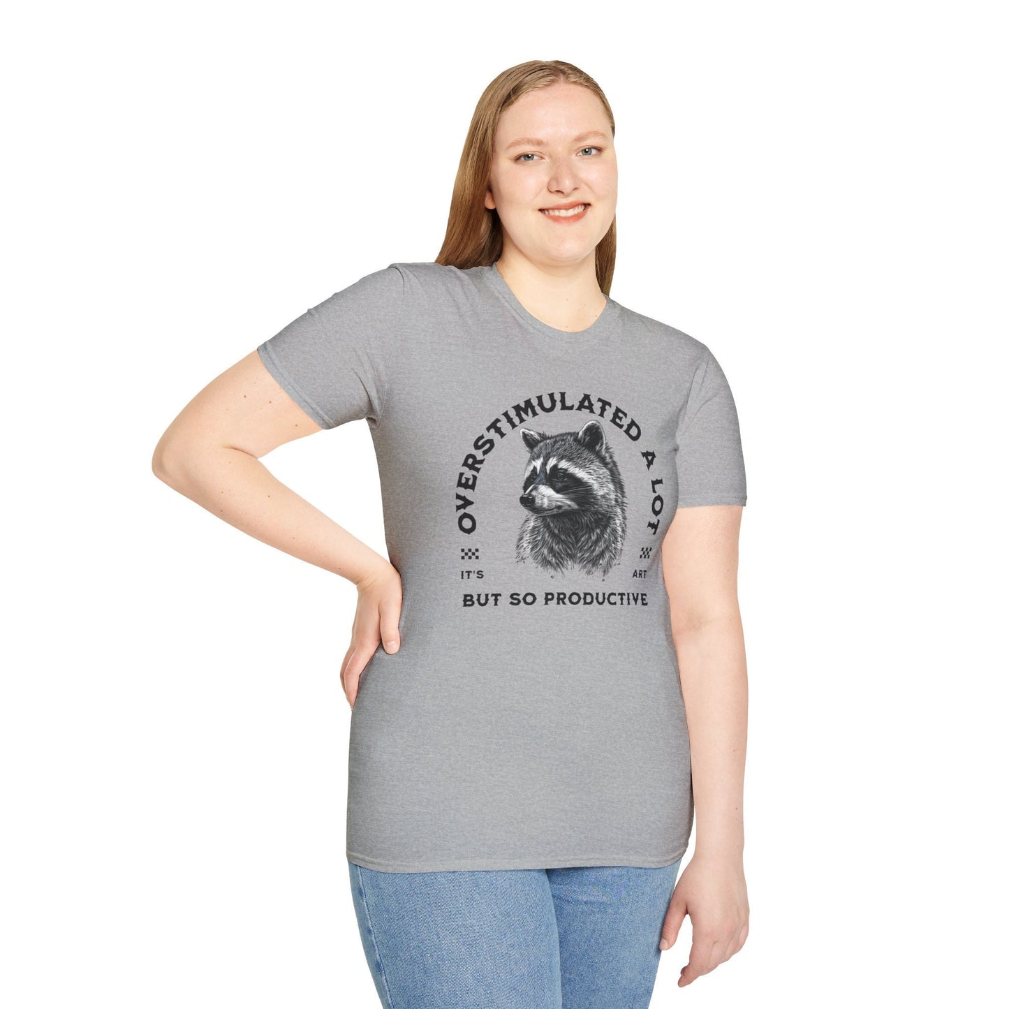 Funny Shirt, Unisex Mental health awareness shirt, Recovery gift for women, Funny Raccoon Shirt, Overstimulated A Lot , Sarcastic gift