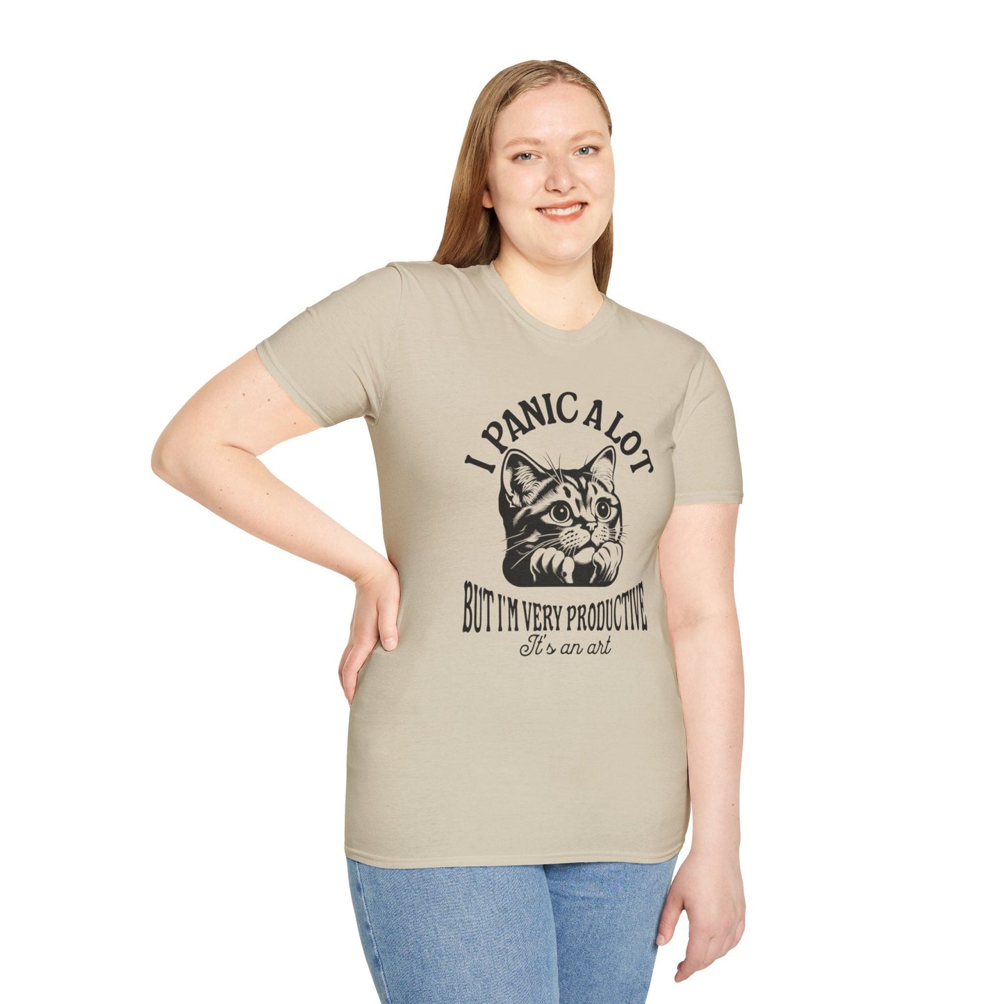 I Panic a lot T-Shirt, Funny Shirt gift for overthinkers, Funny cat lover shirt, Mental health awareness gift, Friend gift for introvert