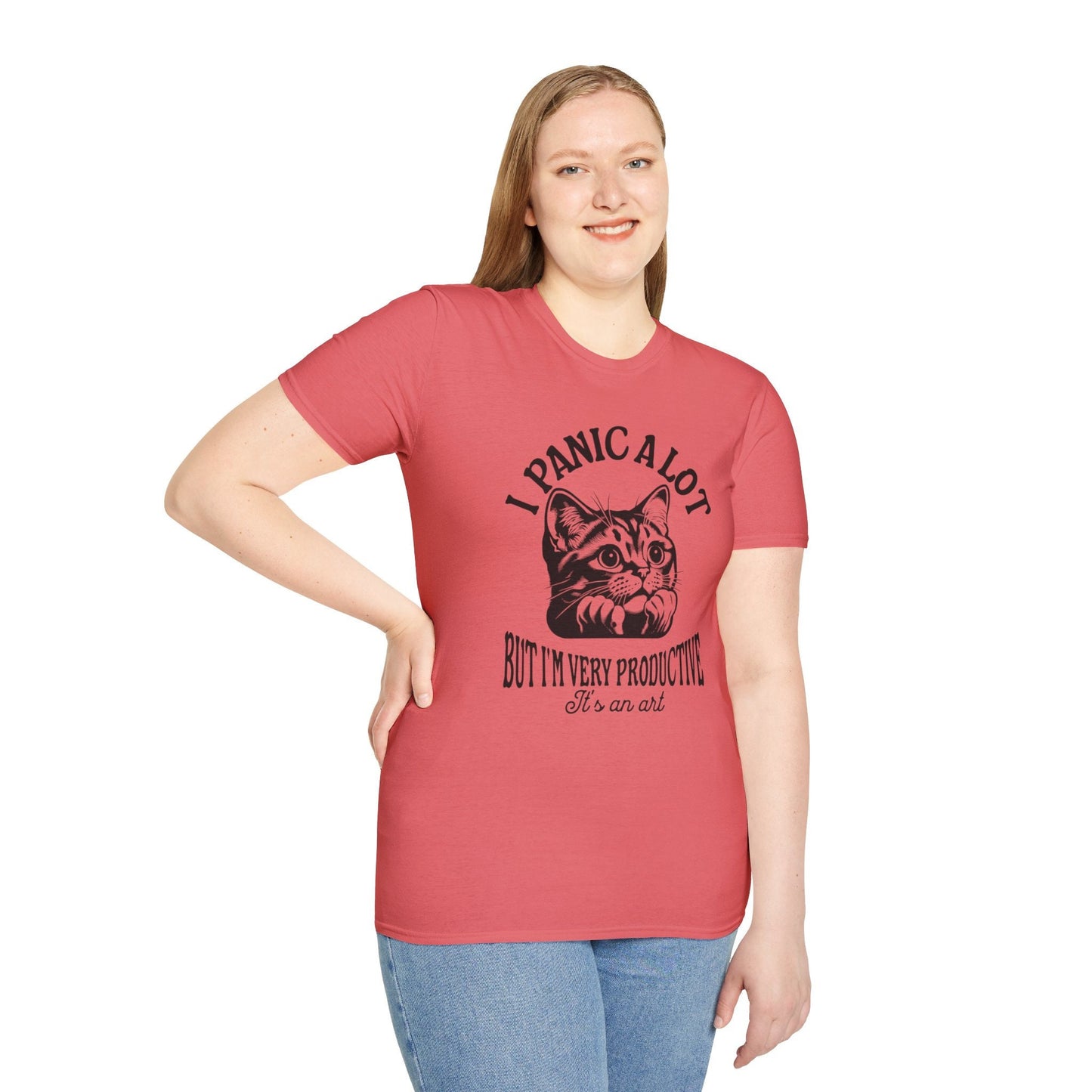 I Panic a lot T-Shirt, Funny Shirt gift for overthinkers, Funny cat lover shirt, Mental health awareness gift, Friend gift for introvert
