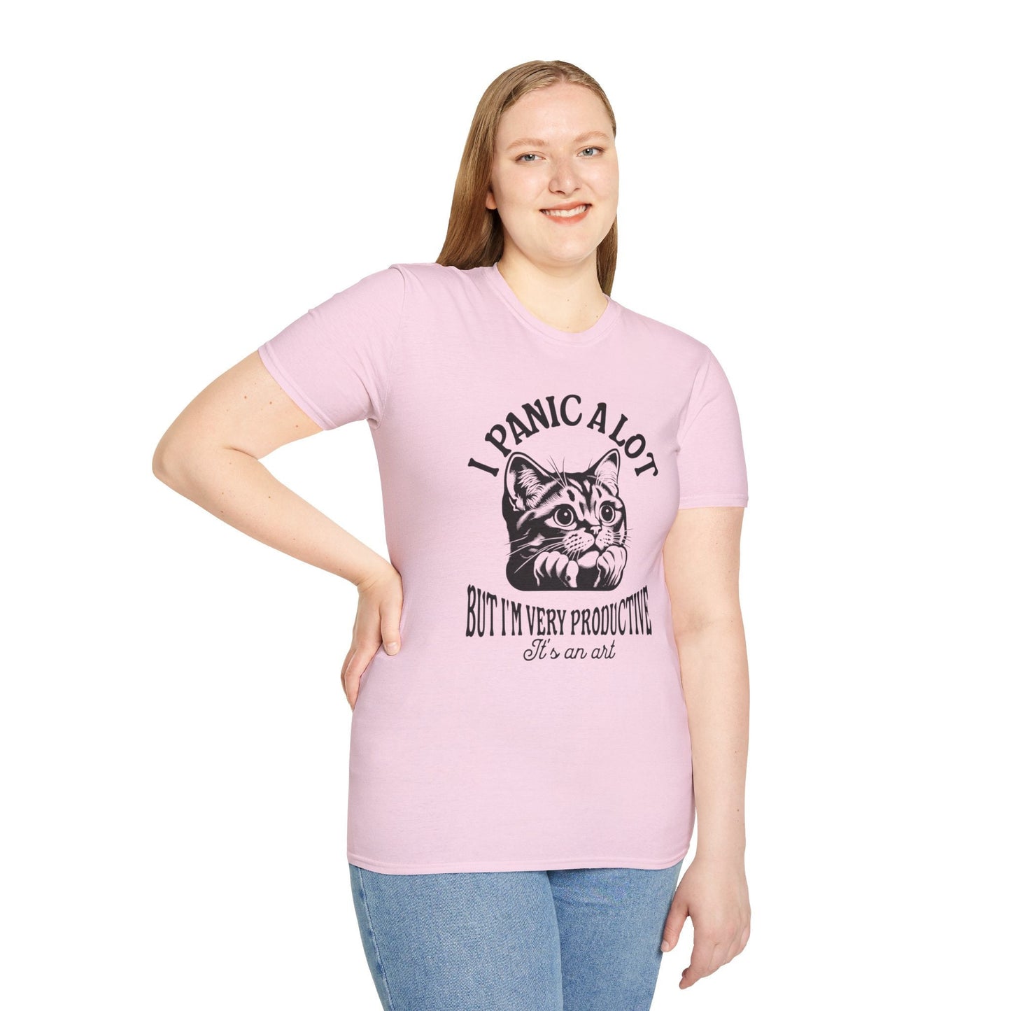 I Panic a lot T-Shirt, Funny Shirt gift for overthinkers, Funny cat lover shirt, Mental health awareness gift, Friend gift for introvert
