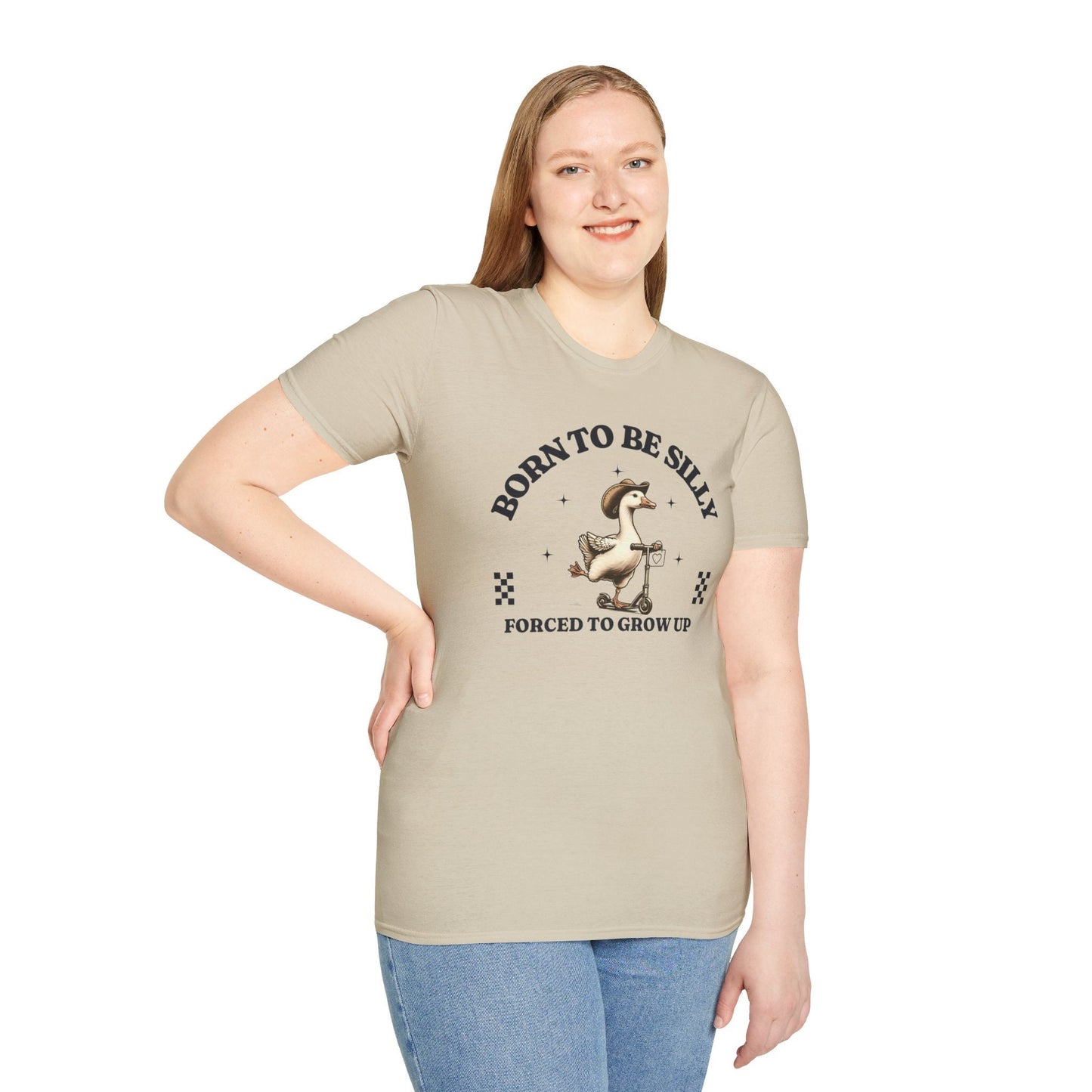 Born to be Silly Forced to Grow Up Shirt, Funny Silly Goose shirt, Farm Animal lover gift, Sarcastic Sayings Shirt, Birthday Gift for Her