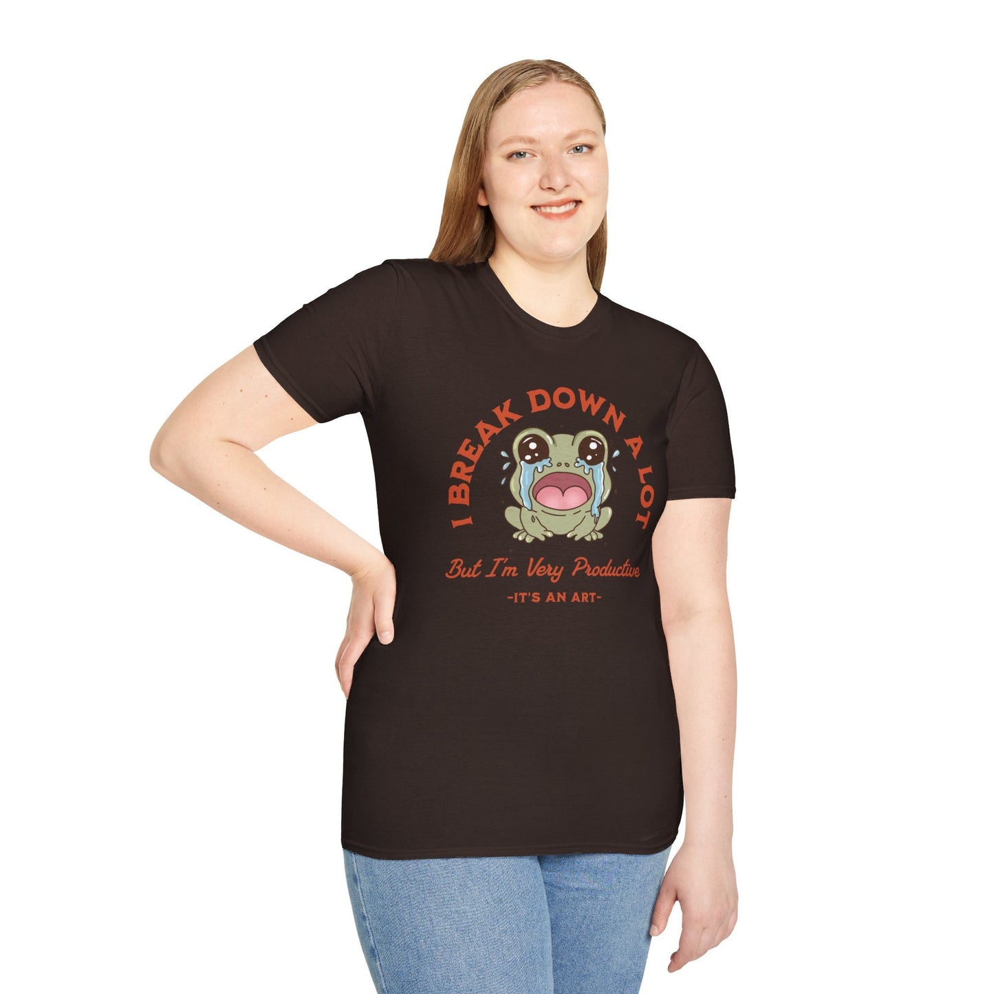 Funny Sarcastic Shirt, I Break down a lot, Gift for Overthinkers, So Productive T-Shirt, Funny frog shirt, Mental health awareness gift