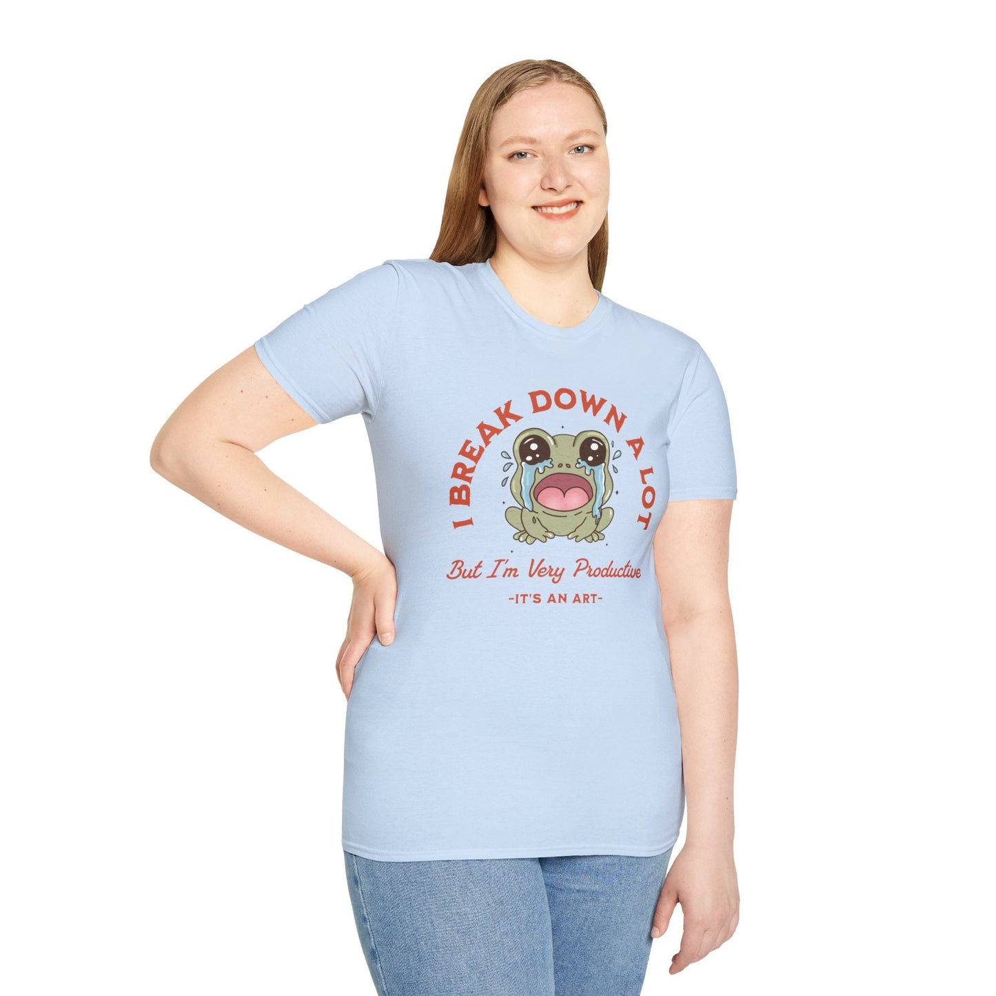 Funny Sarcastic Shirt, I Break down a lot, Gift for Overthinkers, So Productive T-Shirt, Funny frog shirt, Mental health awareness gift