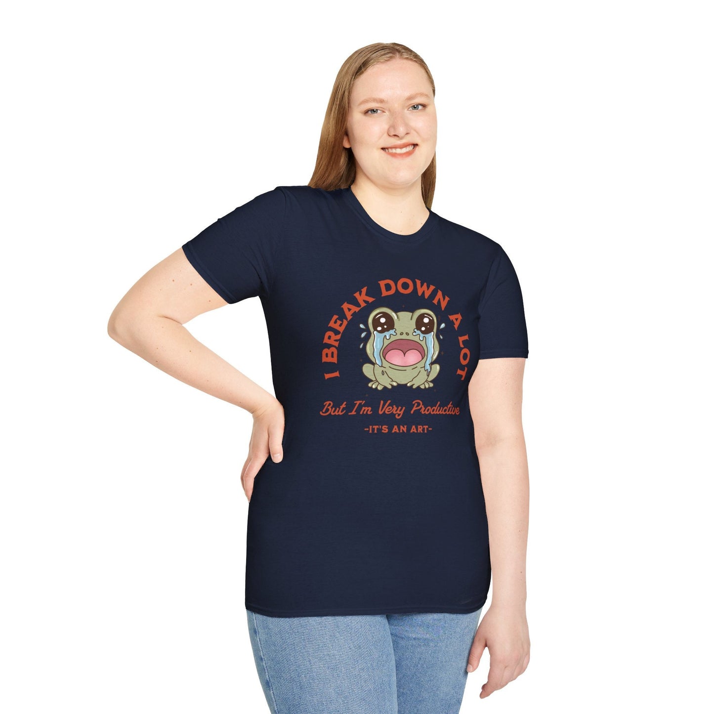 Funny Sarcastic Shirt, I Break down a lot, Gift for Overthinkers, So Productive T-Shirt, Funny frog shirt, Mental health awareness gift