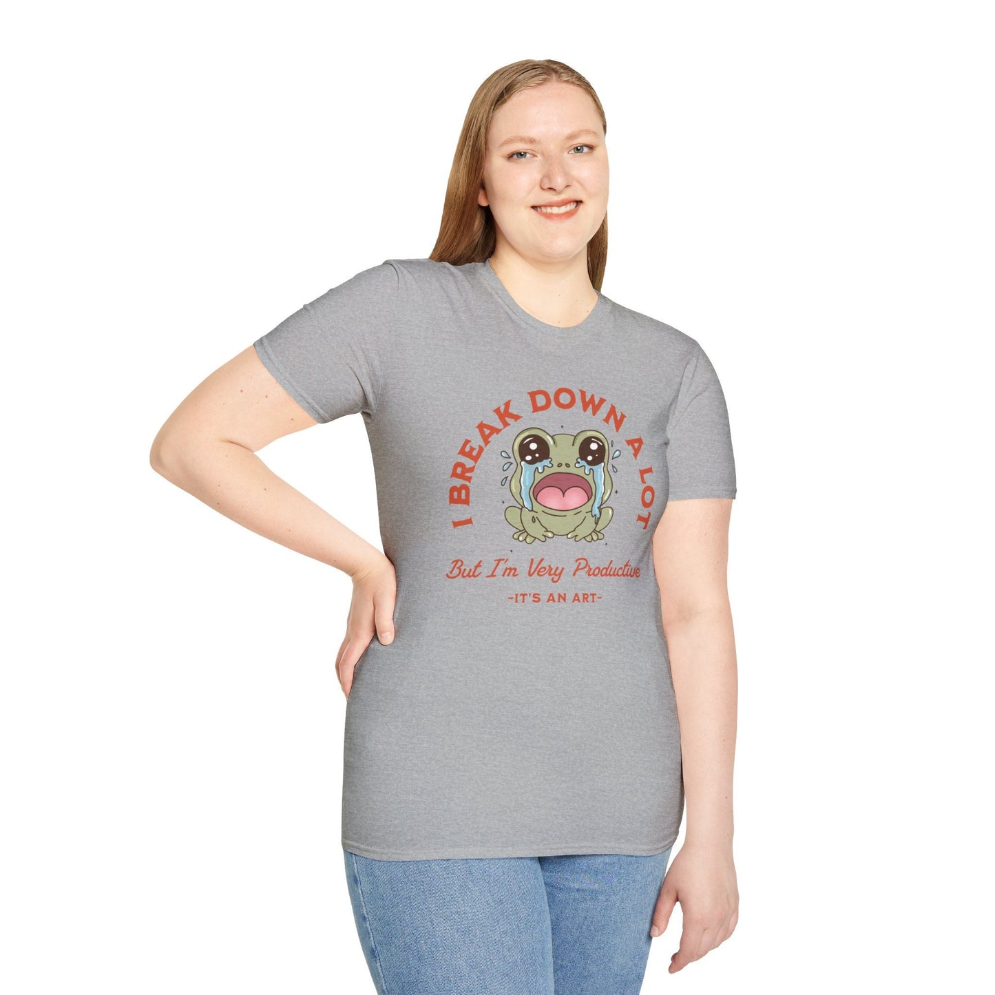 Funny Sarcastic Shirt, I Break down a lot, Gift for Overthinkers, So Productive T-Shirt, Funny frog shirt, Mental health awareness gift