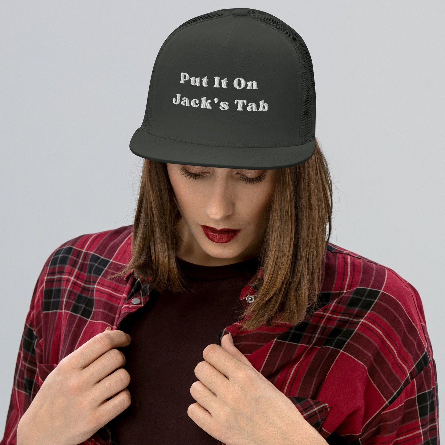 Personalized Embroidered Hat, Put it on my tab Hat, Custom Funny Gift for Bride, Wife Baseball Cap, Custom Trucker Hat, Bachelorette Party
