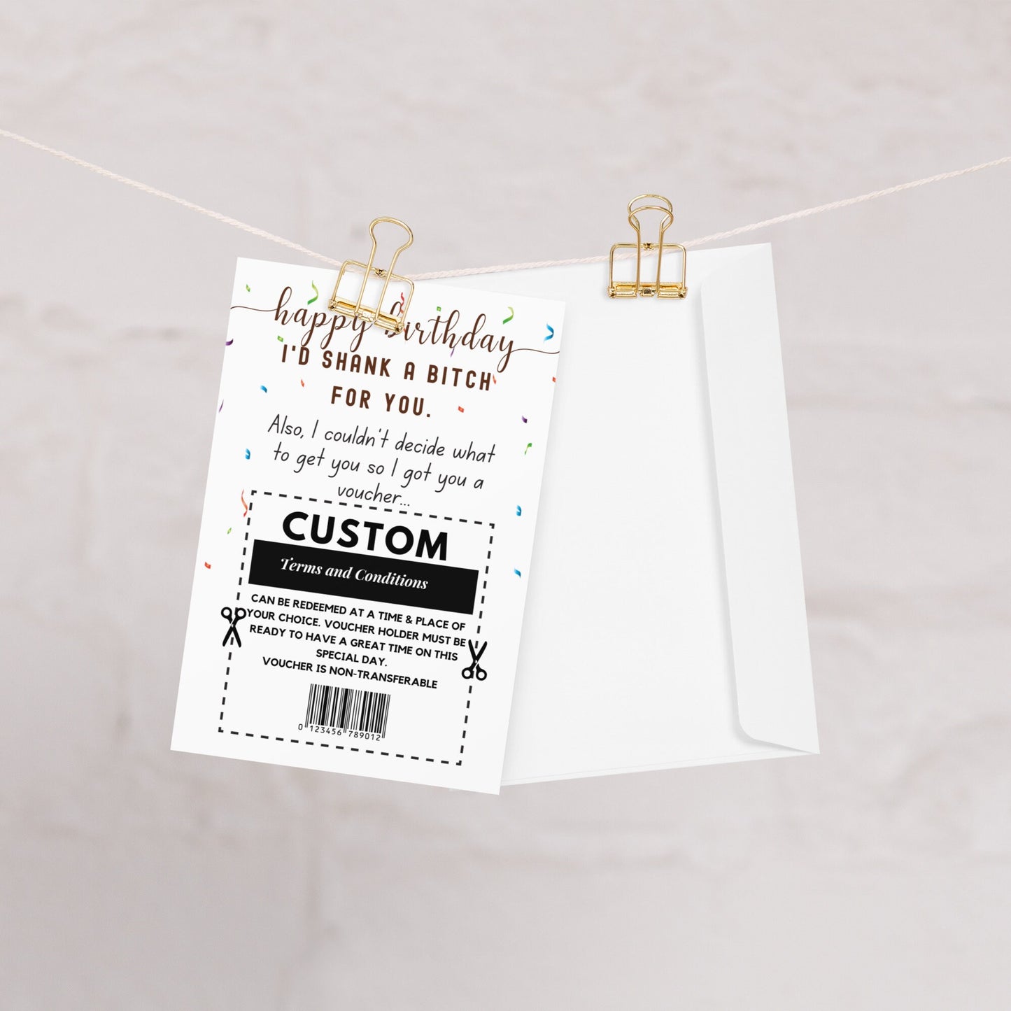 Custom I'd Shank A Bitch For You Birthday Card, Funny Card for Best Friend, Bestie Birthday Gift, Personalized Gift Message Card for Sister