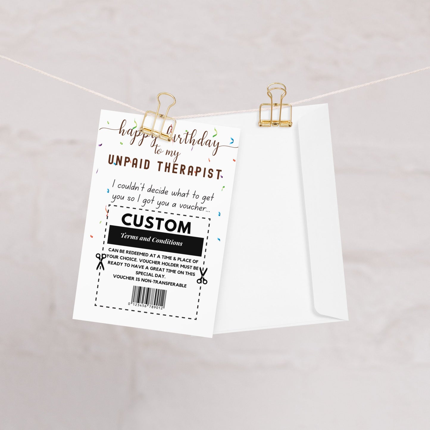 Happy Birthday to My Unpaid Therapist, Personalized Funny card, best friend gift, coworker birthday card, 25th 30th 40th 50th Birthday Card