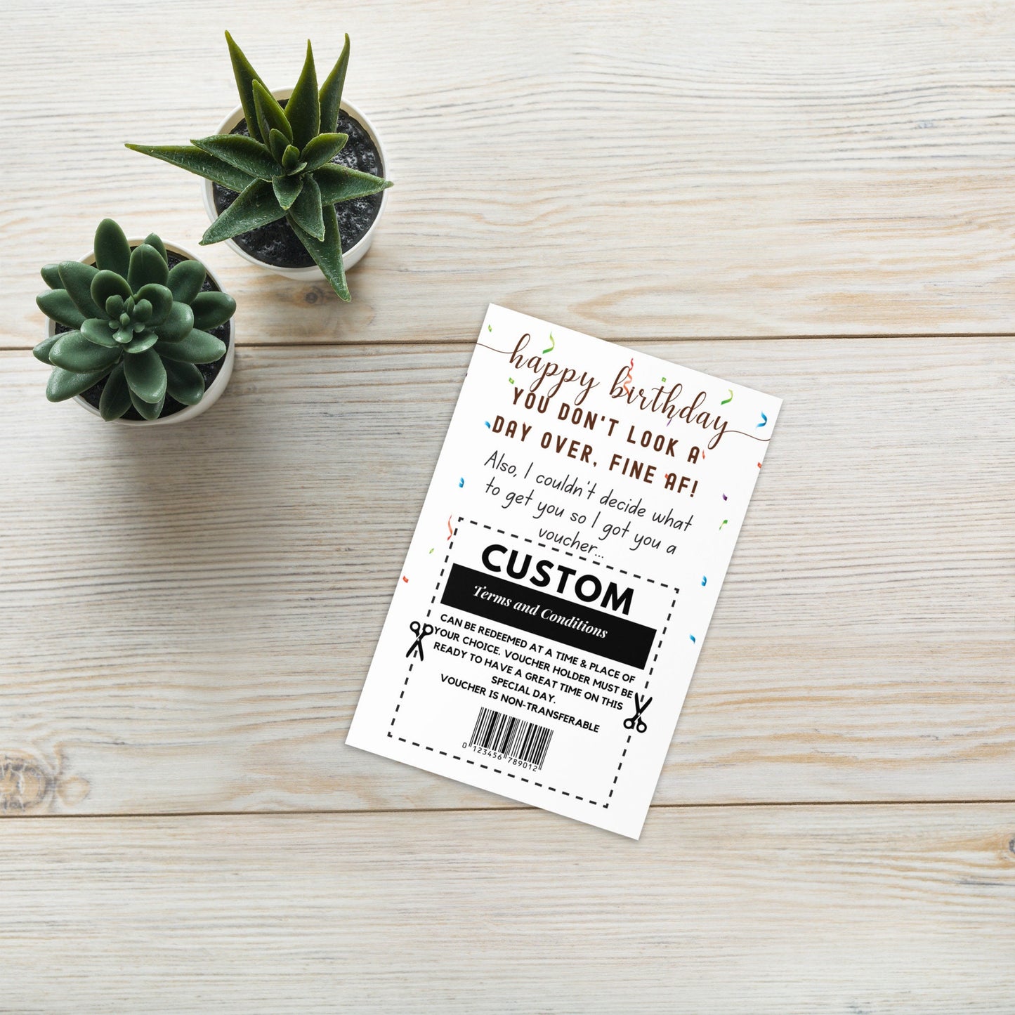 Custom You Don't Look a Day Over Birthday Card, Funny Birthday Card for Him for Her, Girlfriend Boyfriend Husband Personalized Card Gift