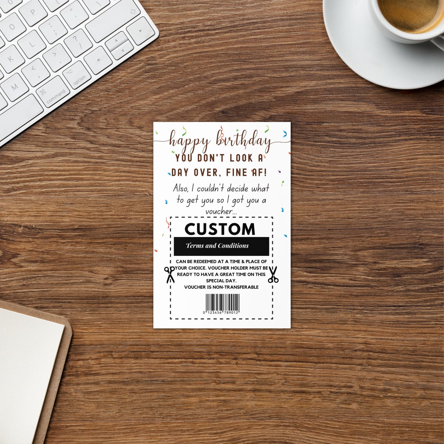 Custom You Don't Look a Day Over Birthday Card, Funny Birthday Card for Him for Her, Girlfriend Boyfriend Husband Personalized Card Gift