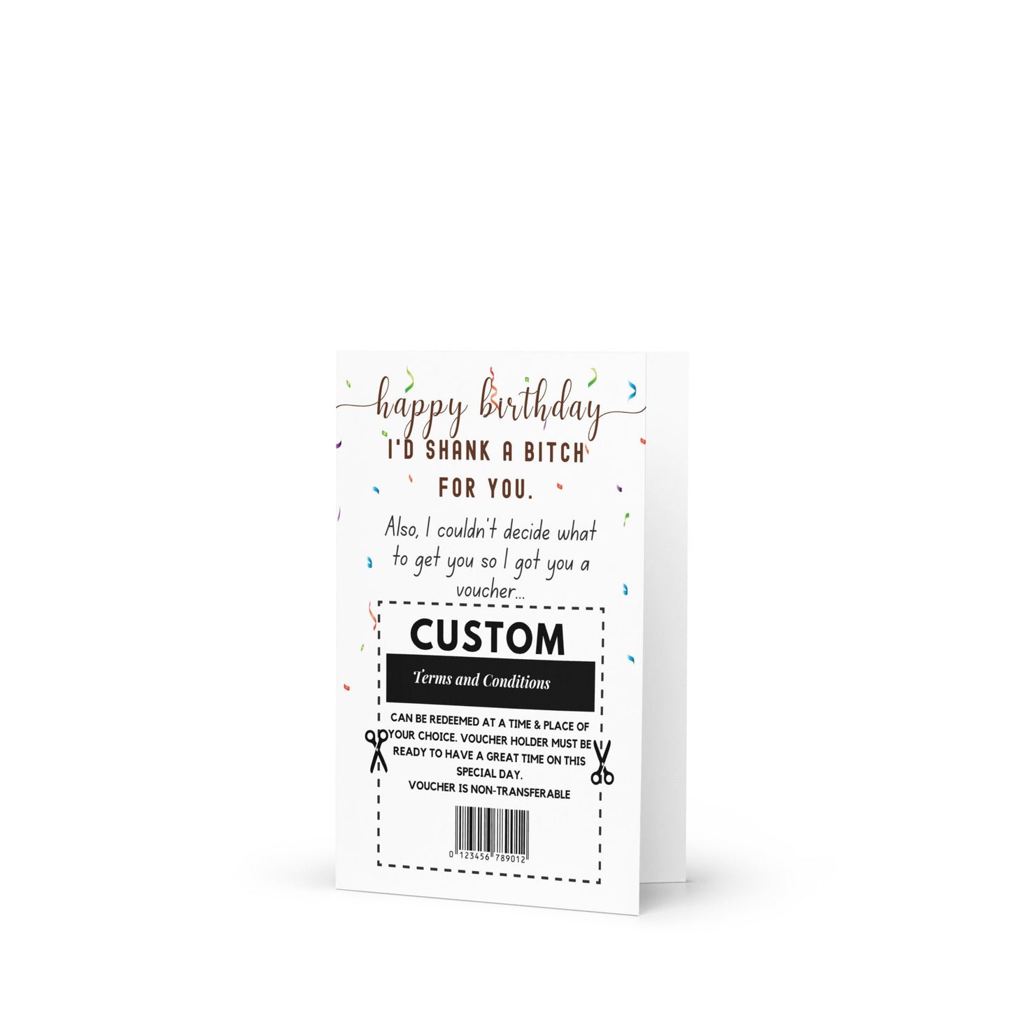 Custom I'd Shank A Bitch For You Birthday Card, Funny Card for Best Friend, Bestie Birthday Gift, Personalized Gift Message Card for Sister