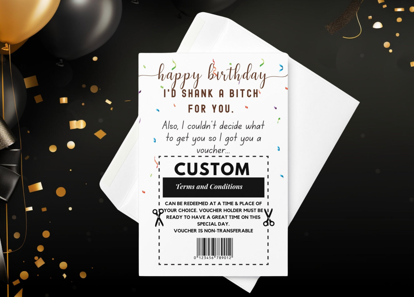 Custom I'd Shank A Bitch For You Birthday Card, Funny Card for Best Friend, Bestie Birthday Gift, Personalized Gift Message Card for Sister