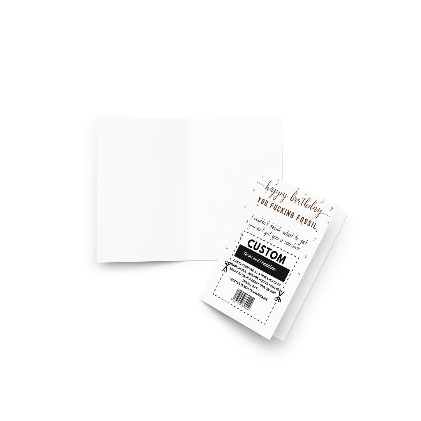 Funny Personalized Birthday Card, Happy Birthday You Fucking Fossil Card, Funny Rude Birthday Card For Friend, 30th 40th 50th 60th Birthday
