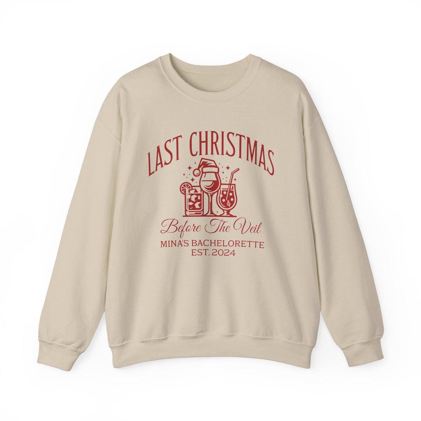 Funny Custom Bachelorette Sweatshirt, Last Christmas Before the Veil Sweatshirts for Bridemaids, Fall Winter Bachelorette Party Shirts