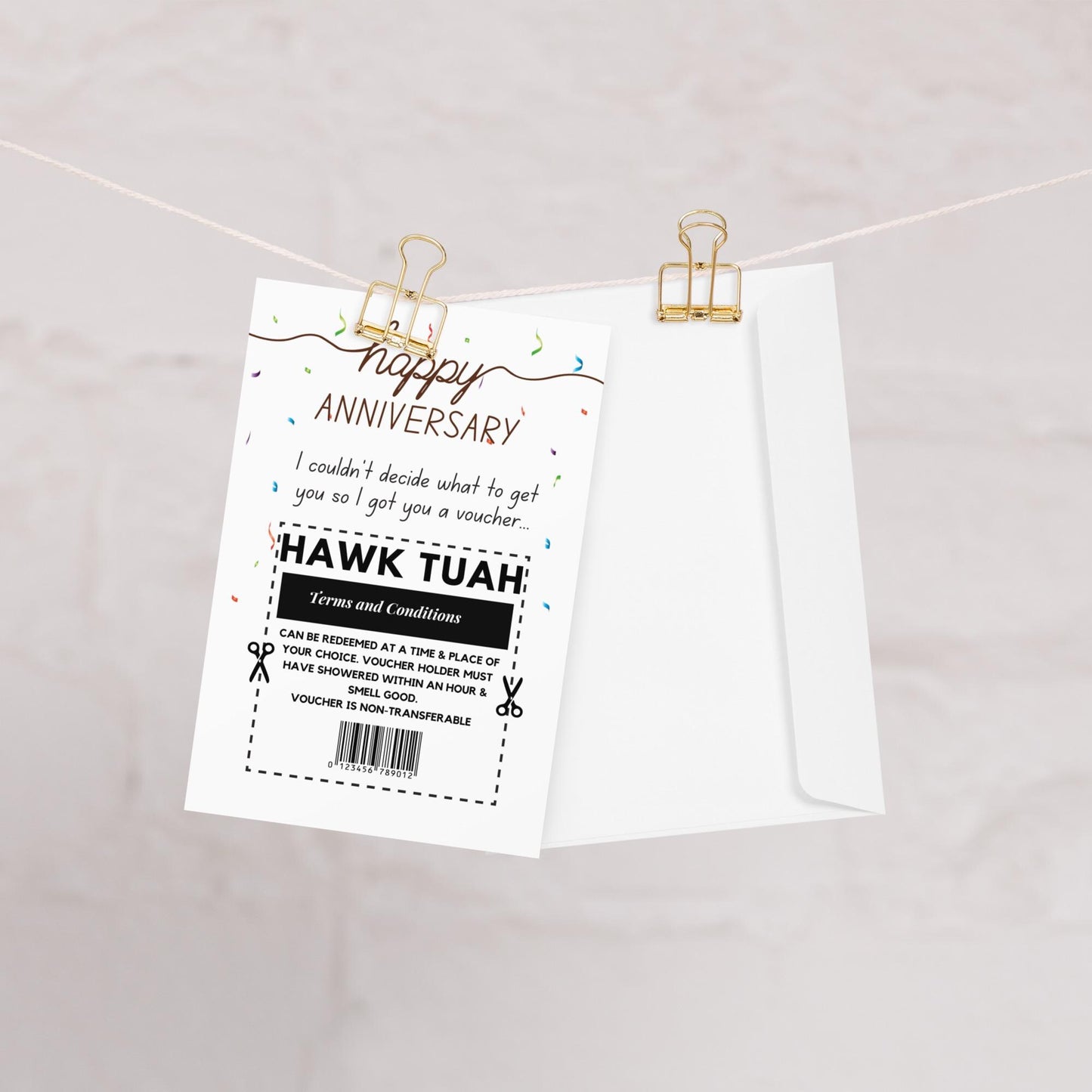 Funny Happy Anniversary Card for Him, Hawk Tuah Spit on That Thang Anniversary Card, Dirty Card for Him, Naughty Card Husband Boyfriend