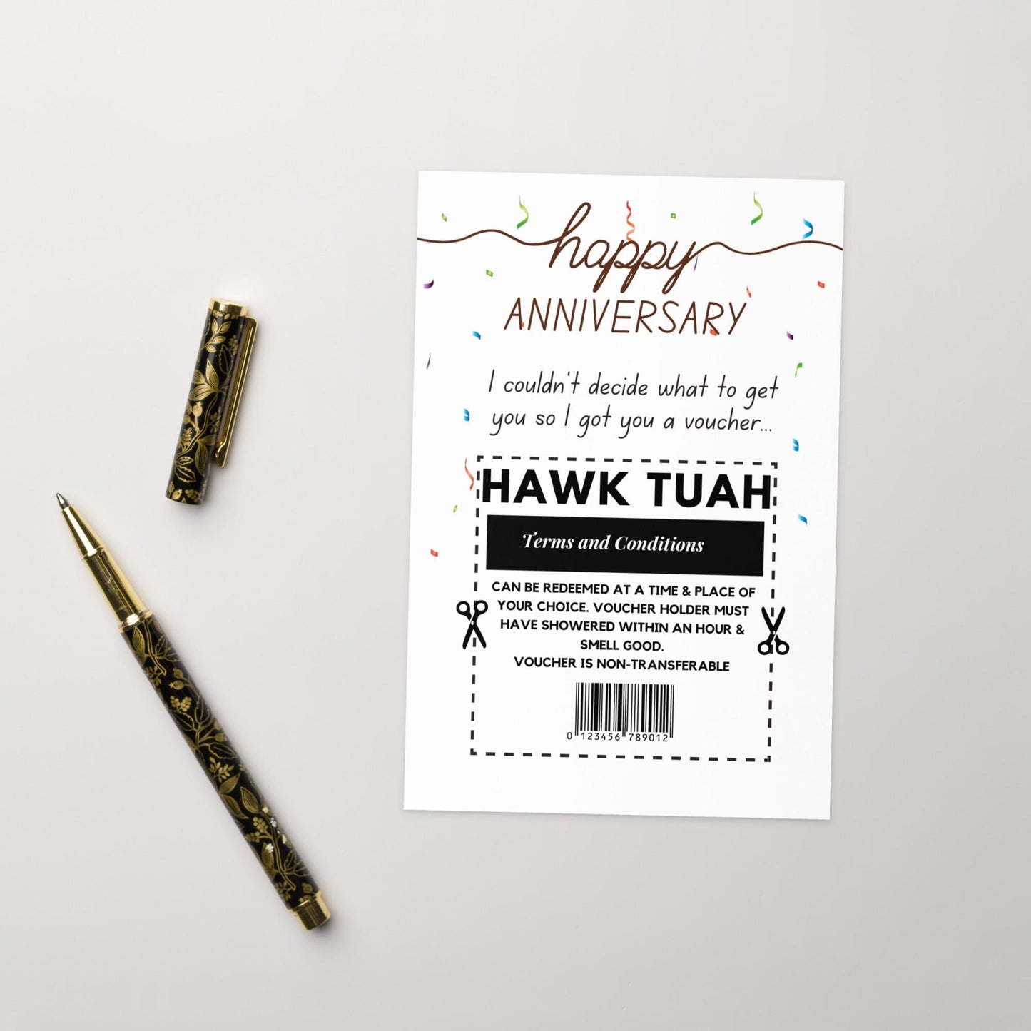 Funny Happy Anniversary Card for Him, Hawk Tuah Spit on That Thang Anniversary Card, Dirty Card for Him, Naughty Card Husband Boyfriend