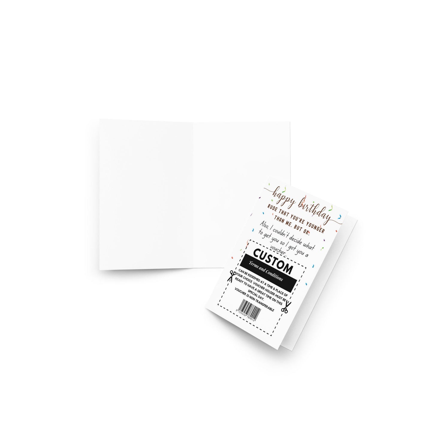 Rude that You're Younger than me Birthday Card, Personalized Funny Sarcastic 20th 30th Birthday Card, Surprise Birthday Gift Voucher Card