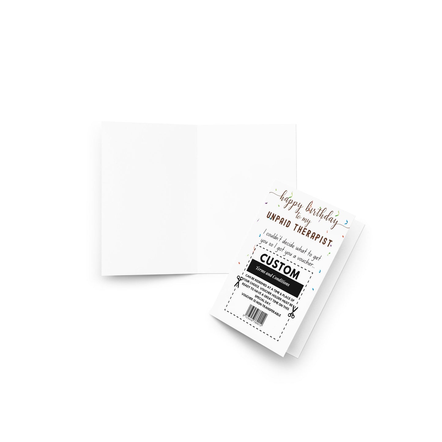Happy Birthday to My Unpaid Therapist, Personalized Funny card, best friend gift, coworker birthday card, 25th 30th 40th 50th Birthday Card