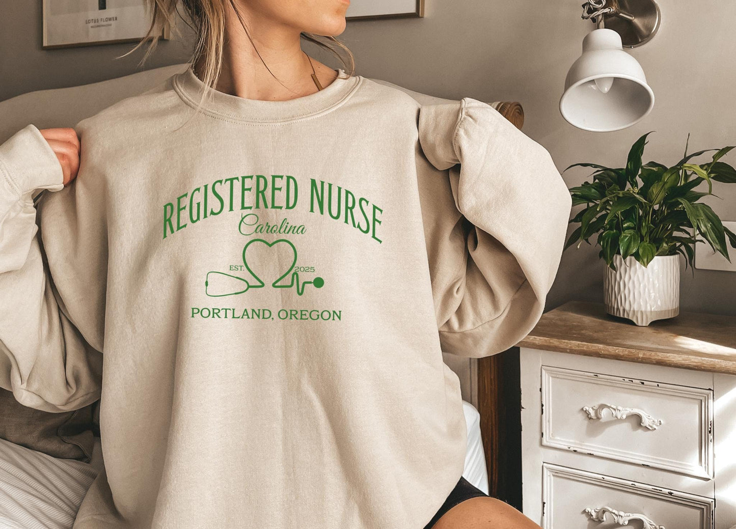Custom Name Registered Nurse Sweatshirt, Graduation Gift Nurses, Personalized Sweatshirt for RN, Gift for Registered Nurse, Nursing School