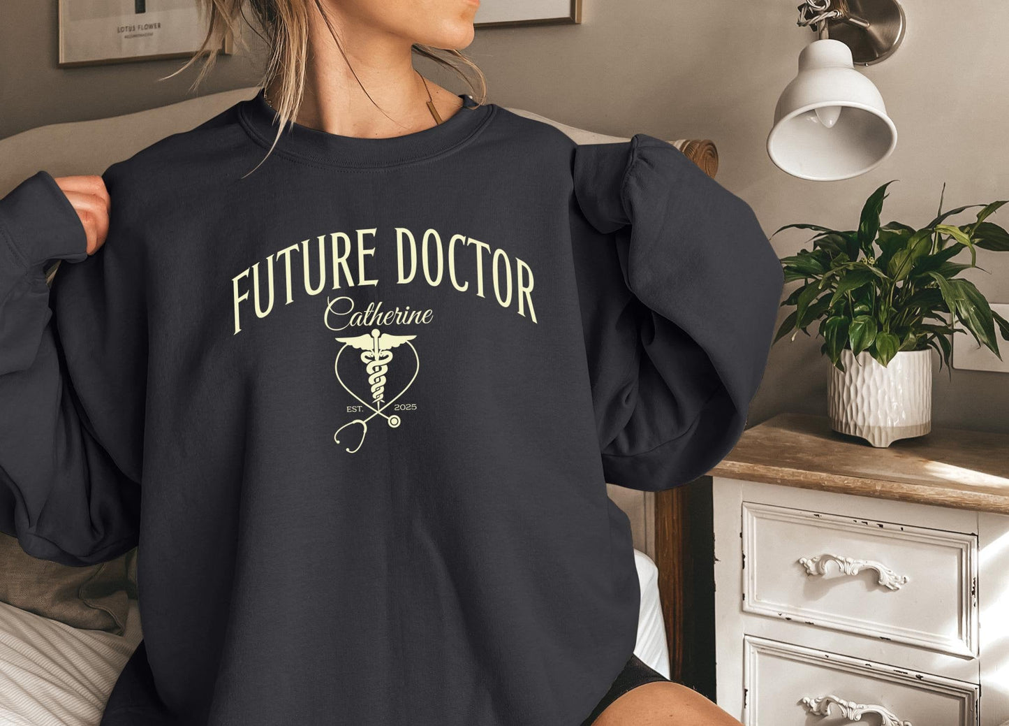 Custom Future Doctor Sweatshirt, Personalized Gift for Doctor, Medical Graduate Gift, School of Medicine Student Sweatshirt