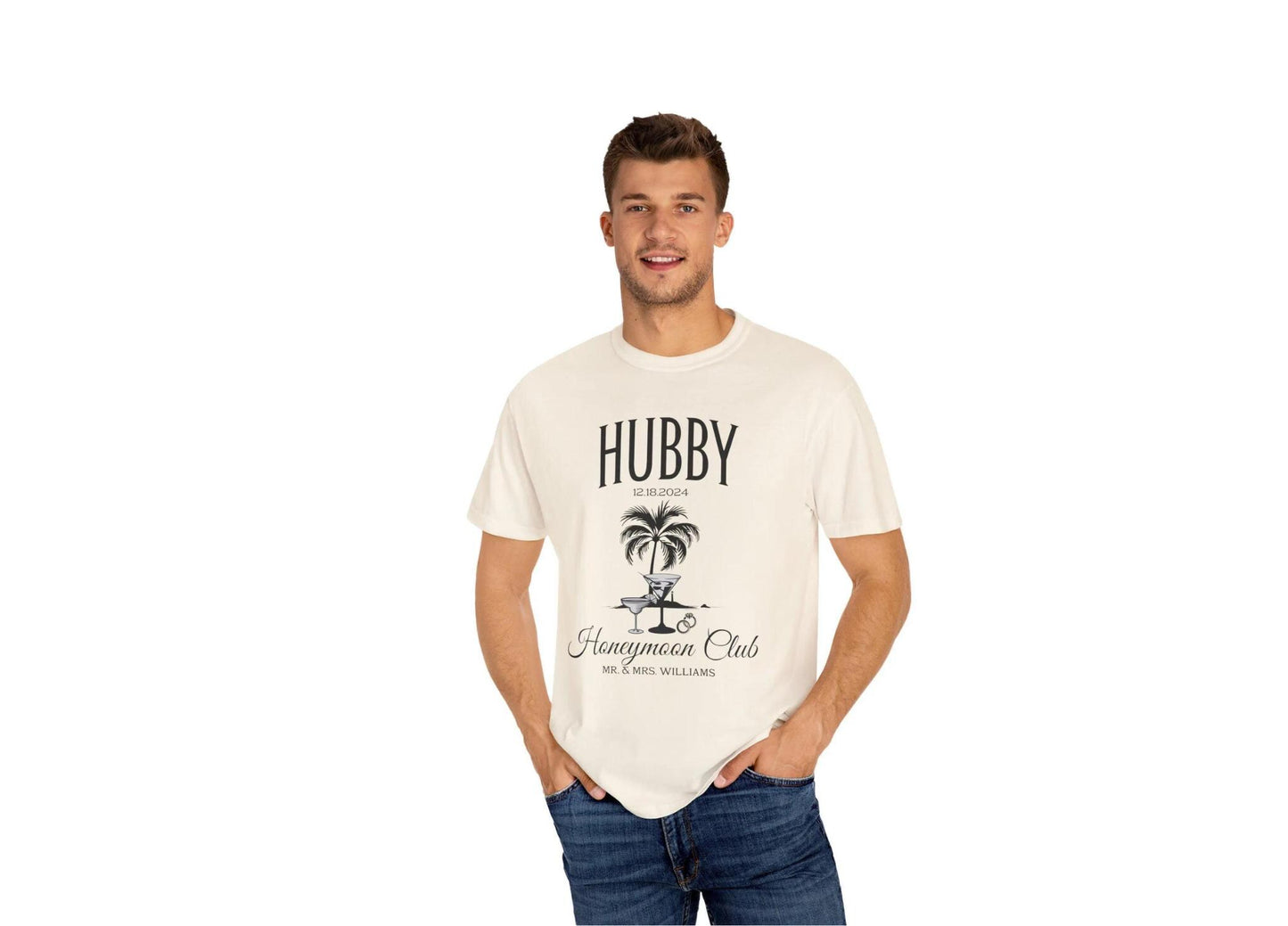 Comfort Colors Couple Shirt, Custom Honeymoon Shirt for Bride & Groom, Personalized Wifey Hubby Shirts,Social Club Shirts for Newlywed