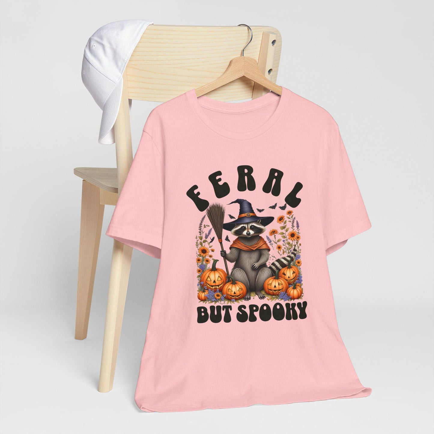 Funny Halloween Shirt, Graphic Raccoon Shirt, Feral But Spooky Shirt, pumpkin Shirt, Feral Shirt, Witch Shirt gift for animal lover