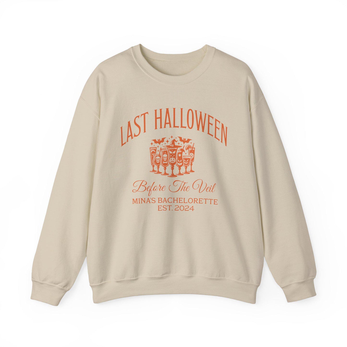 Custom Halloween Bachelorette Sweatshirts, Last Halloween Before the Veil, Personalized Spooky Bachelorette Shirts, Fall Winter Wedding Gift