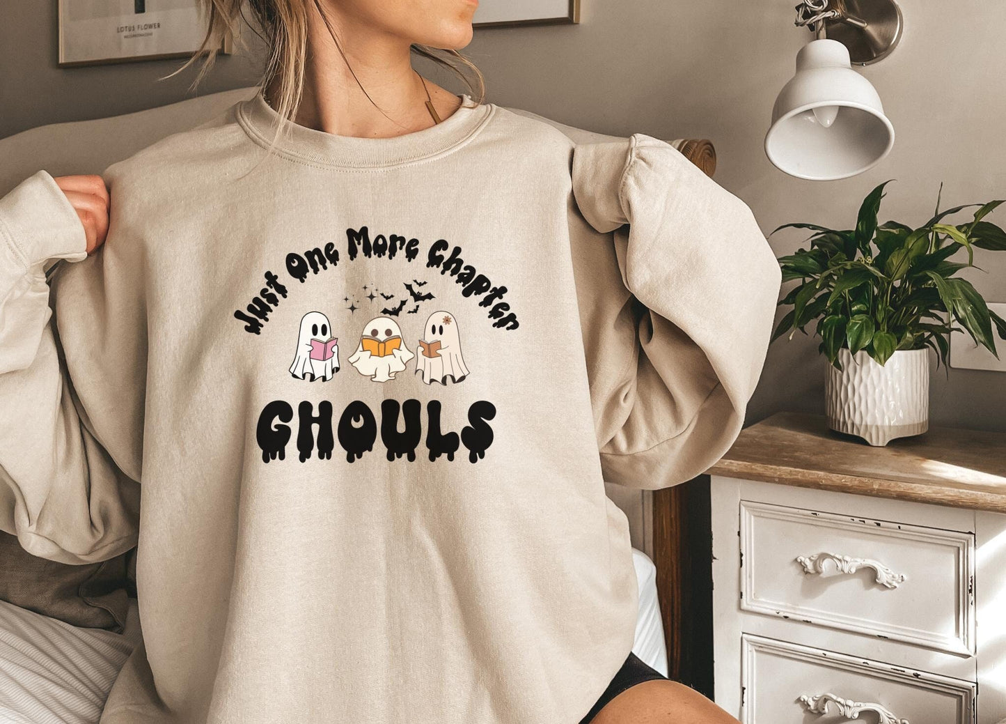 Book Club Shirts Halloween,Reading Ghost Sweatshirt, Bookish Shirts Funny, Books Ghosts Shirt, Read more books shirt, Just one more chapter
