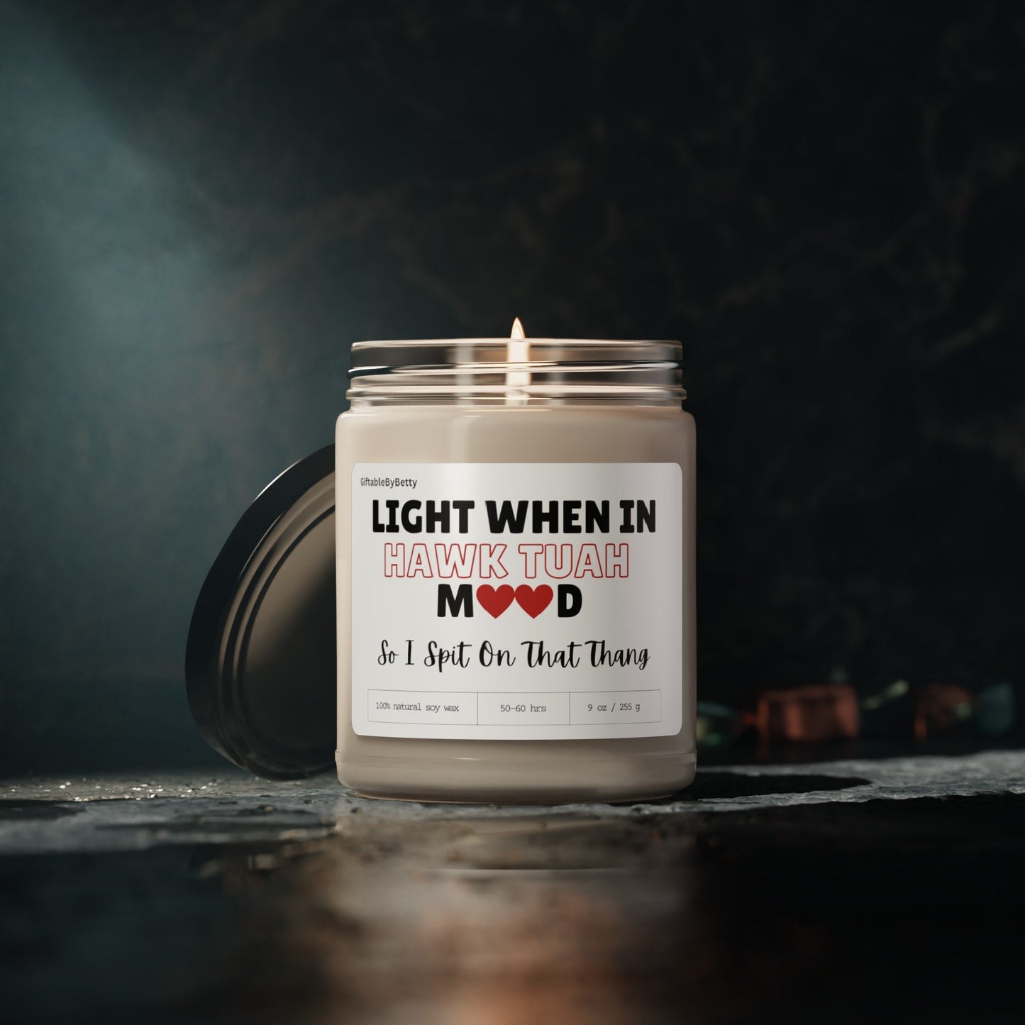Light When Candle, Hawk Tuah Spit on That Thang, Funny Gift for Husband,Gift For Boyfriend, Scented Soy Dirty Candle, 9oz Soy Candle