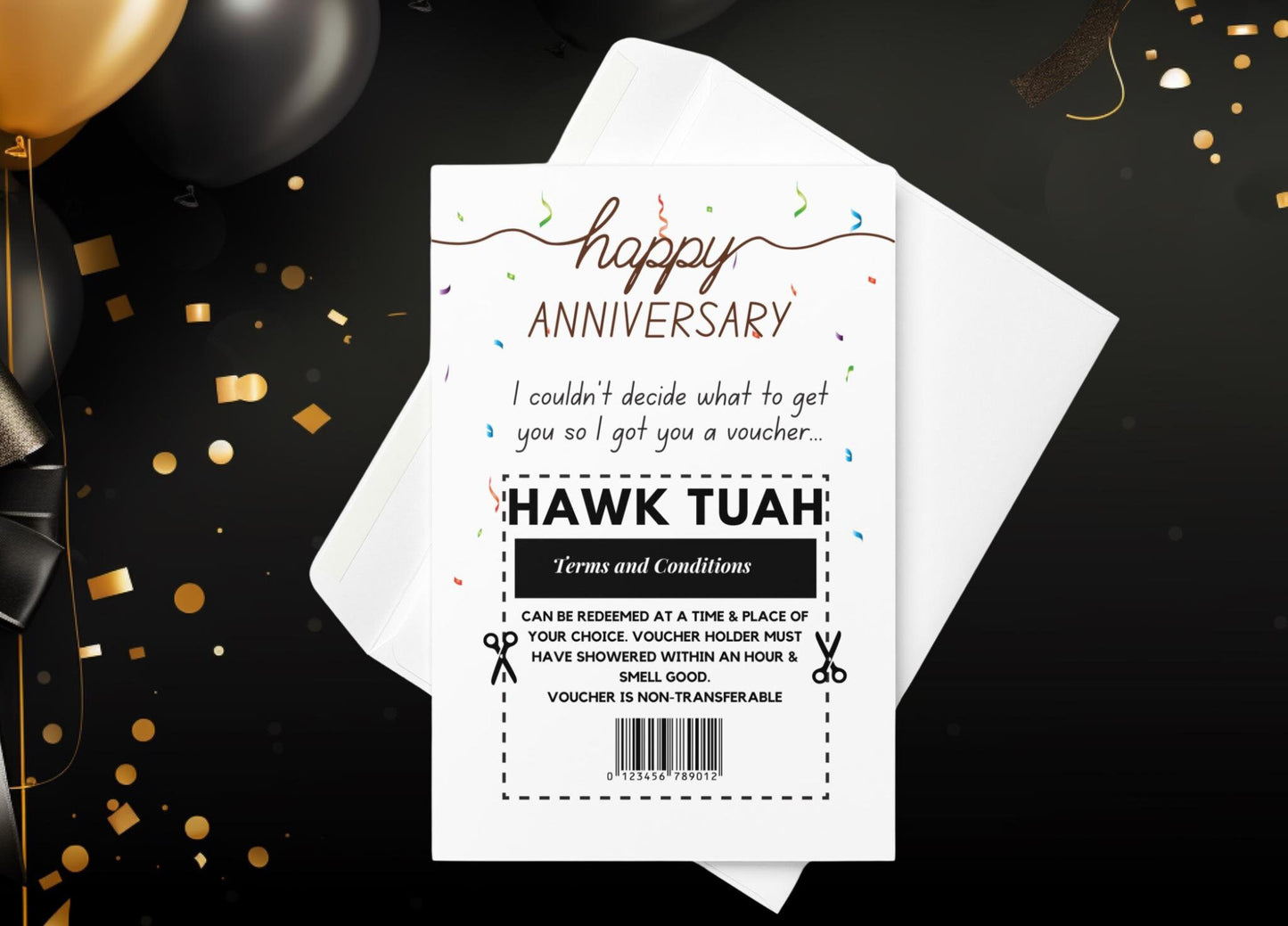 Funny Happy Anniversary Card for Him, Hawk Tuah Spit on That Thang Anniversary Card, Dirty Card for Him, Naughty Card Husband Boyfriend
