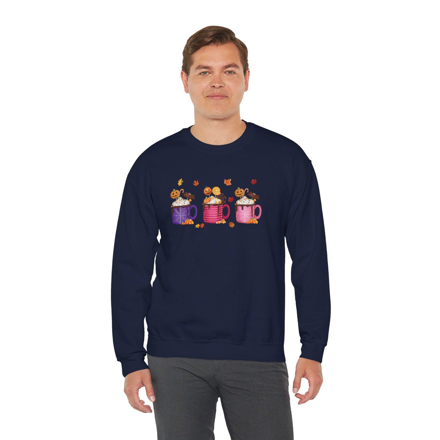 Cute Fall Coffee Latte Sweatshirt,Funny Halloween shirt women, spooky ghost halloween party gift, trick or treat cute fall tee