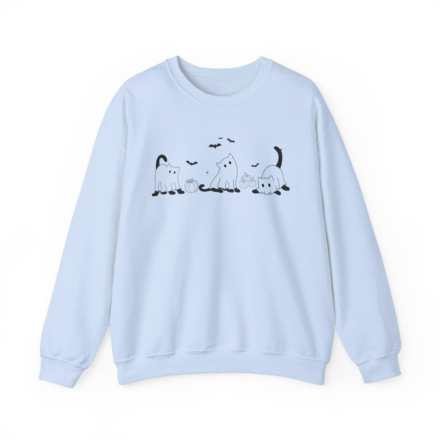 Cats ghosts sweatshirt Halloween,Funny Halloween shirt women, spooky ghost halloween party gift, trick or treat cute fall tee