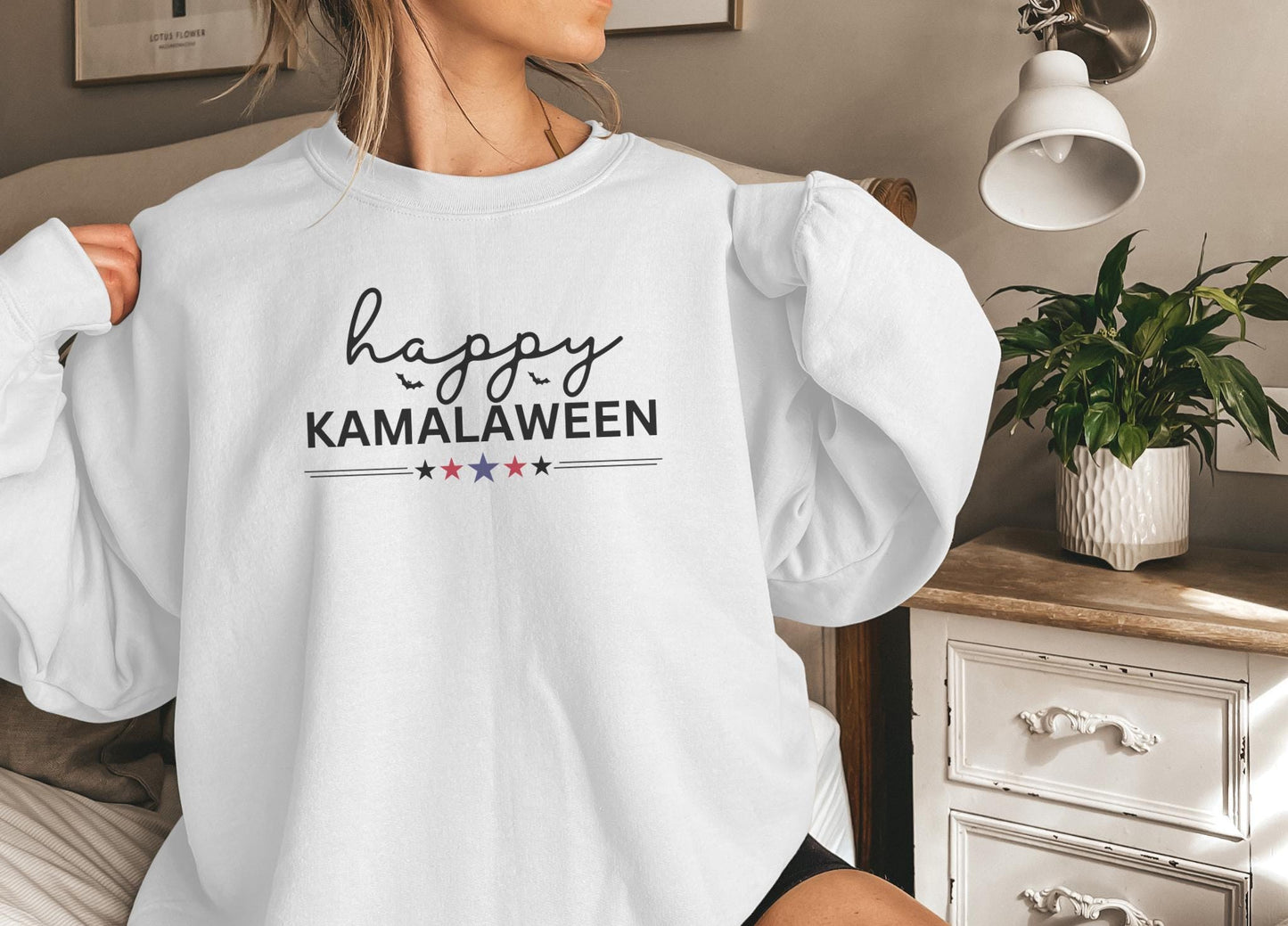 Kamala Sweatshirt Halloween, Happy Kamalaween,Funny Halloween shirt women, spooky ghost halloween party gift, trick or treat cute fall tee