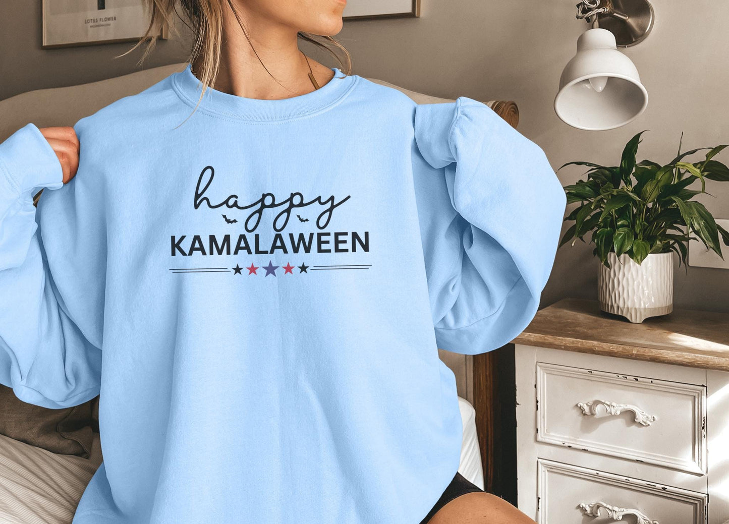 Kamala Sweatshirt Halloween, Happy Kamalaween,Funny Halloween shirt women, spooky ghost halloween party gift, trick or treat cute fall tee