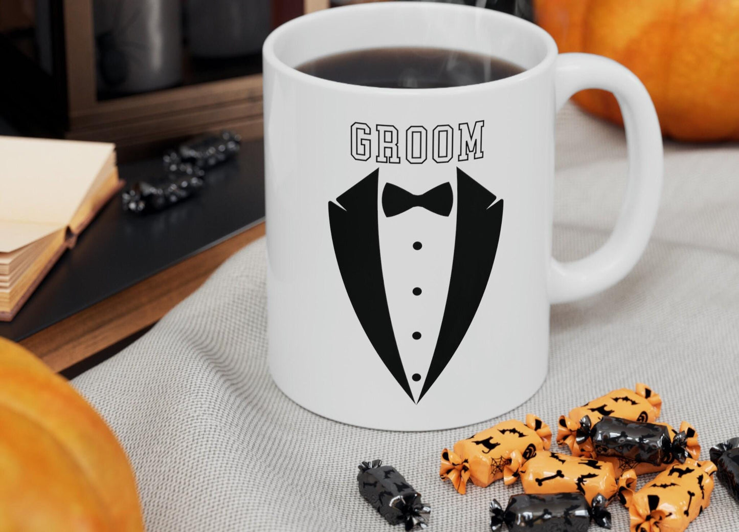 Bride & Groom Coffee Mug Set, Bride Coffee Cup, Groom Coffee Cup, Mrs Mr Matching Coffee Mug, Groom Mug, Wedding Gift Bride, Engagement Gift