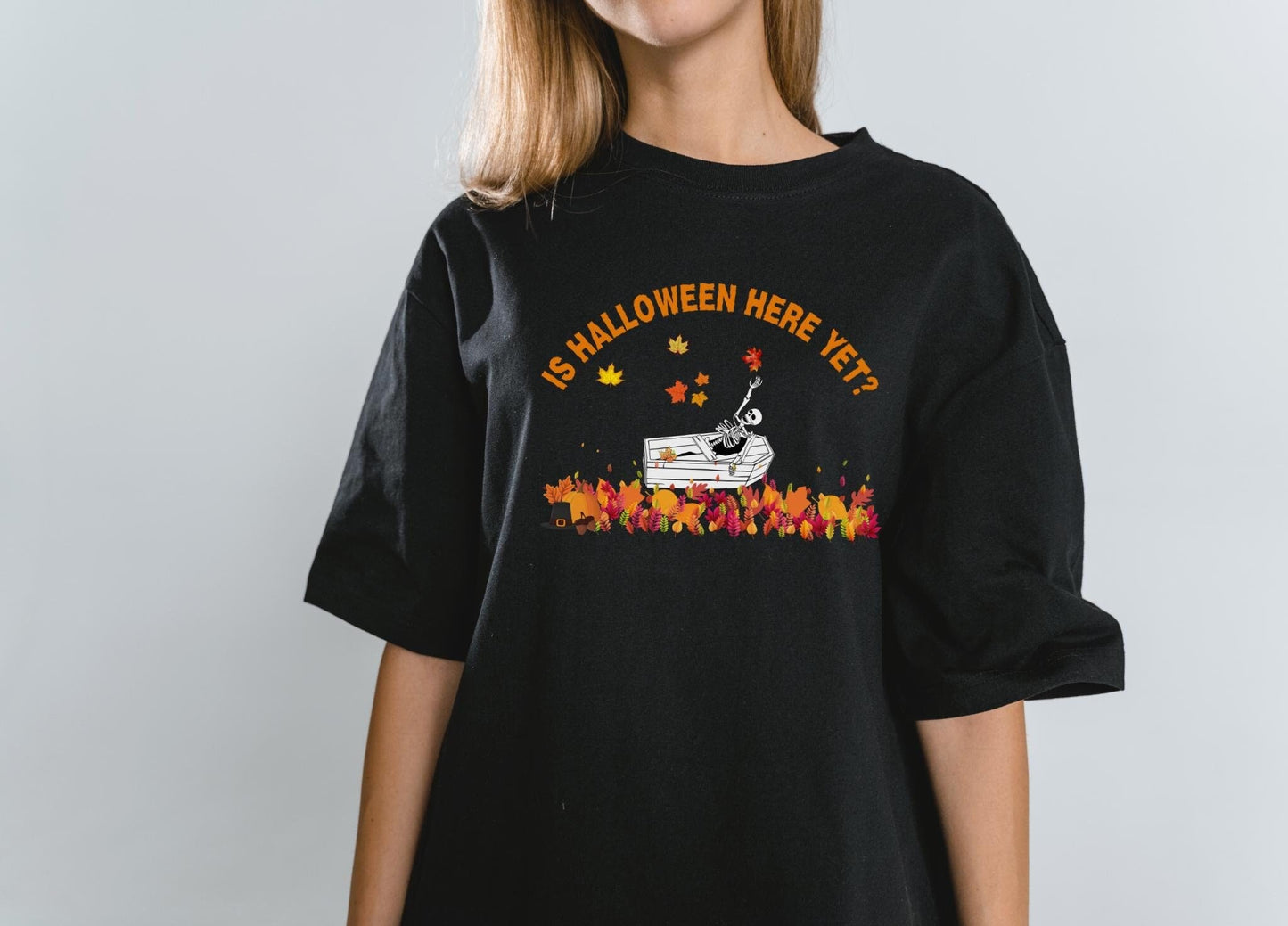 Comfort colors Halloween Shirt, funny waiting for halloween shirt, skeleton shirt gift, Fall Shirt Funny, spooky skeleton halloween tee